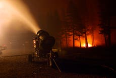 Caldor fire: Ski resort staff use snow guns to tackle blaze at Lake Tahoe