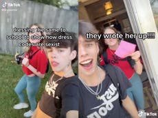 Two high school students test theory dress code is ‘sexist’ by wearing similar outfits in viral TikTok