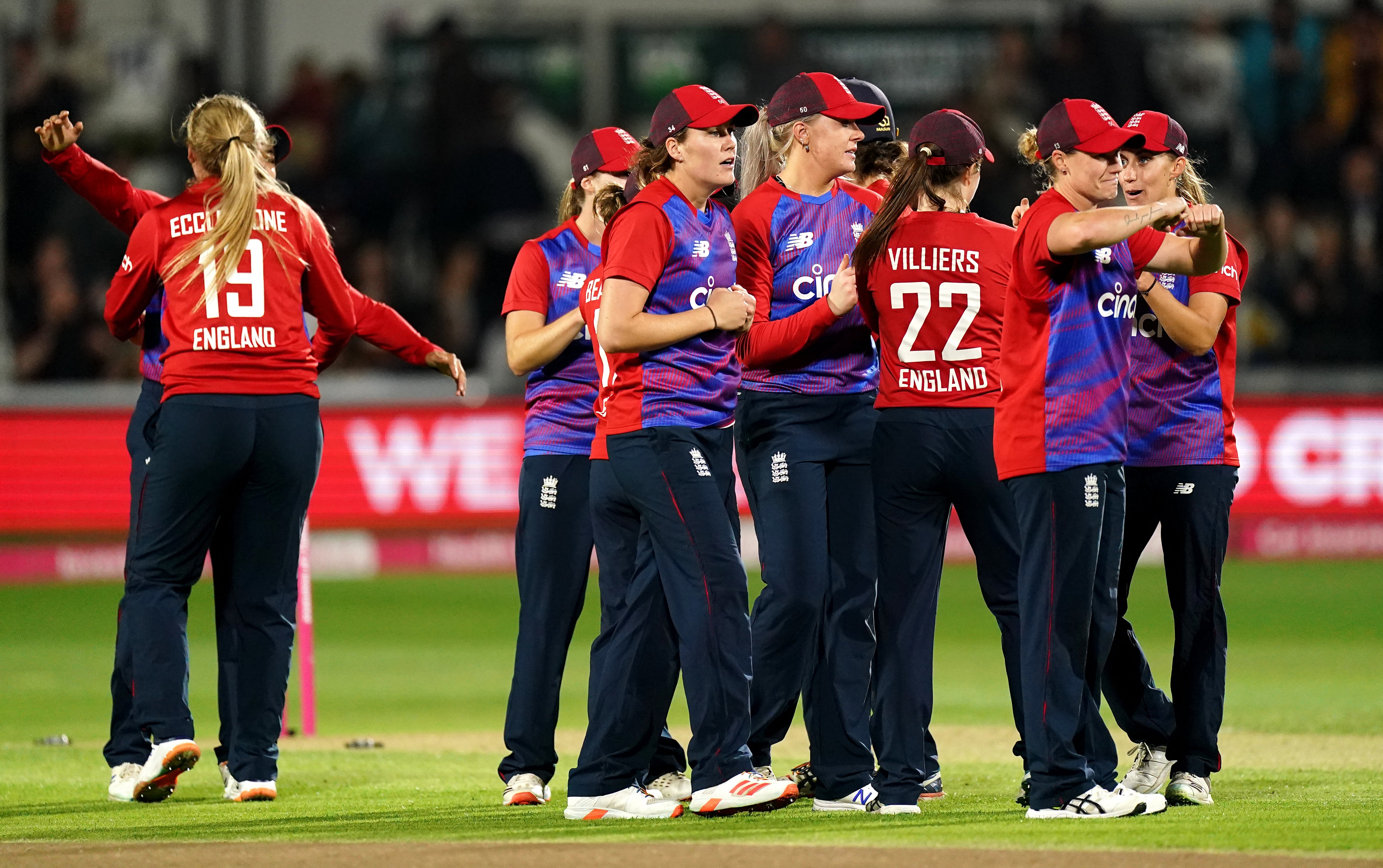 England celebrate winning (Zac Goodwin/PA)