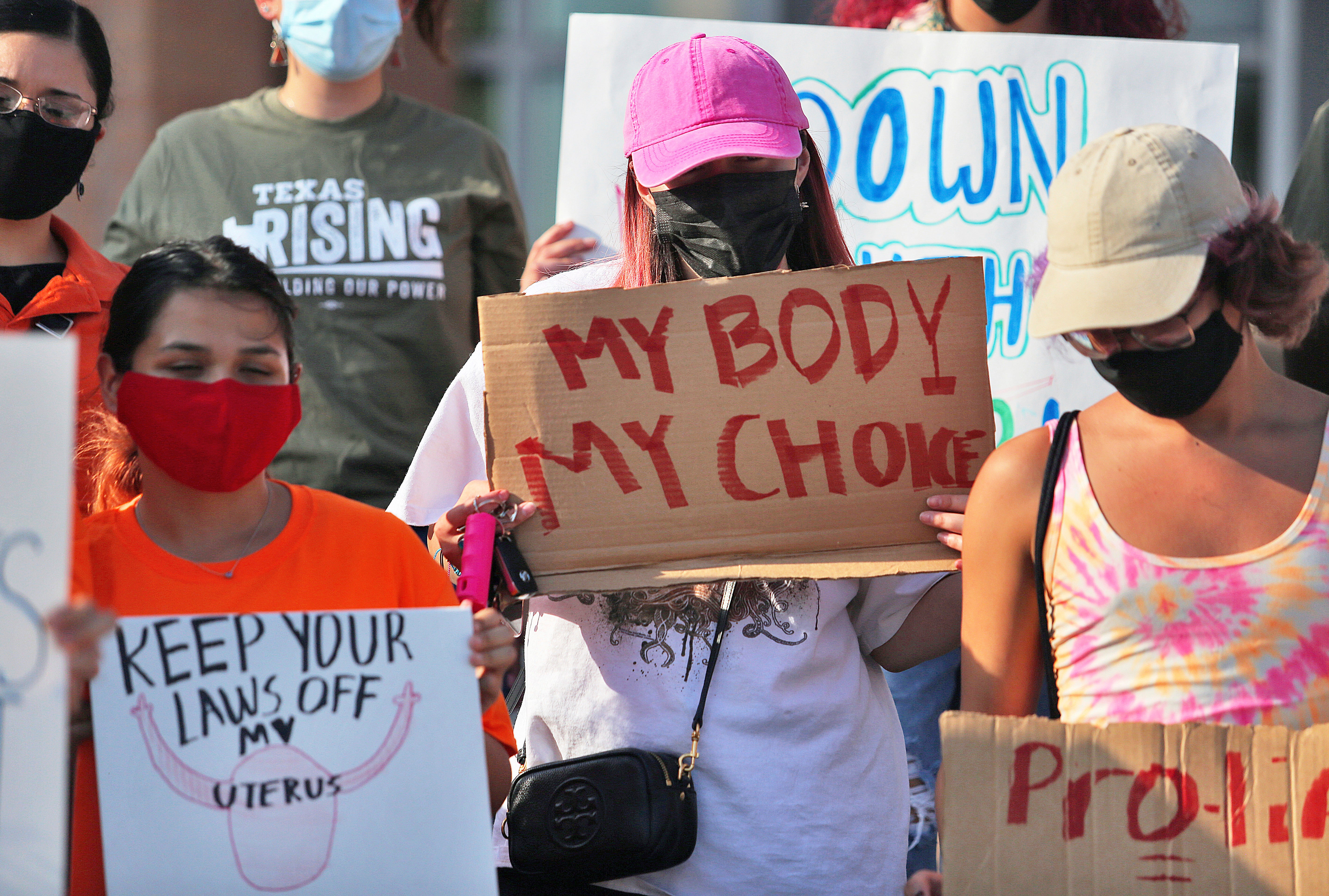 Protesters in the city of Edinburg, Texas