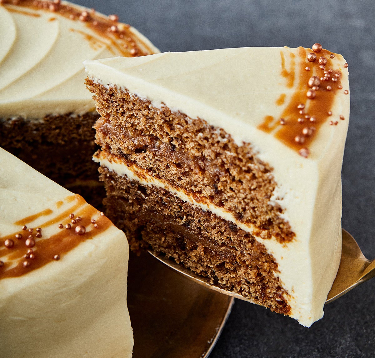 The sticky toffee cake is a play on the classic dessert