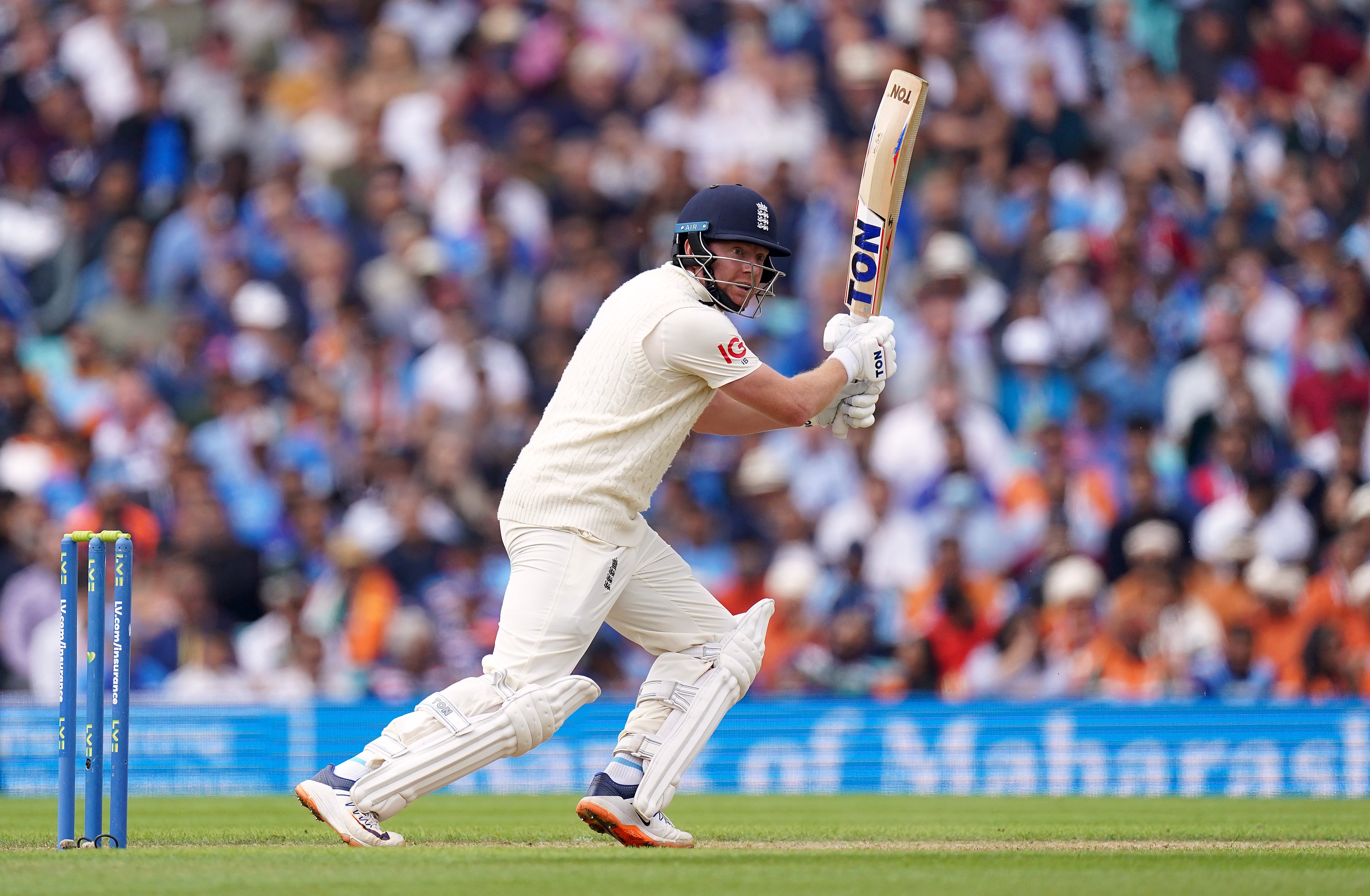 Jonny Bairstow put on an unbroken 77 by lunch with Pope (Adam Davy/PA)