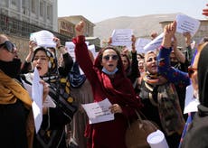 Afghan women demand rights as Taliban seek recognition