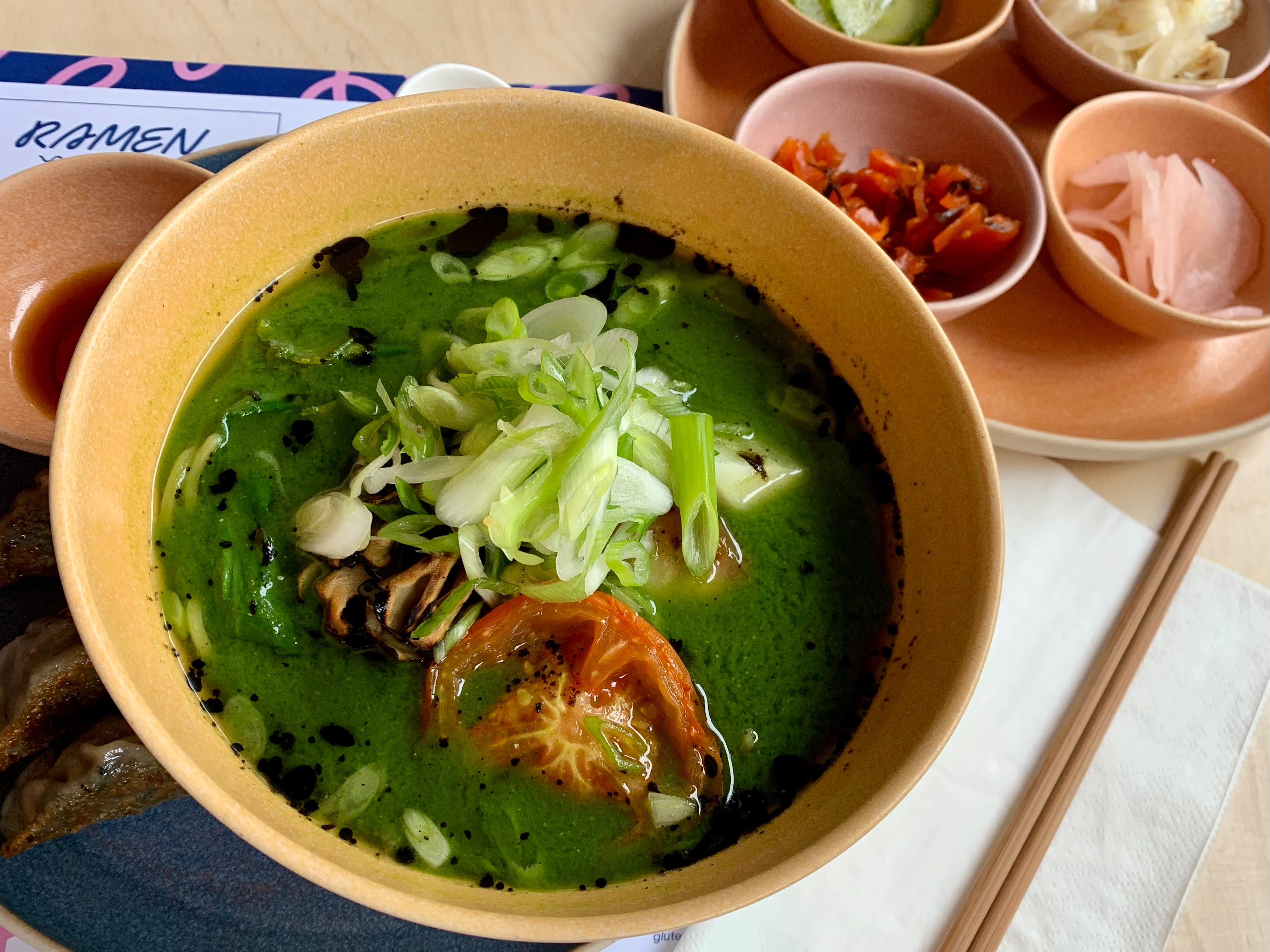 The green ramen at House of Fu is authentic