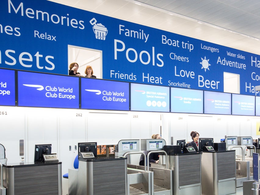 Gatwick dreams: British Airways check in area at South Terminal, currently out of use