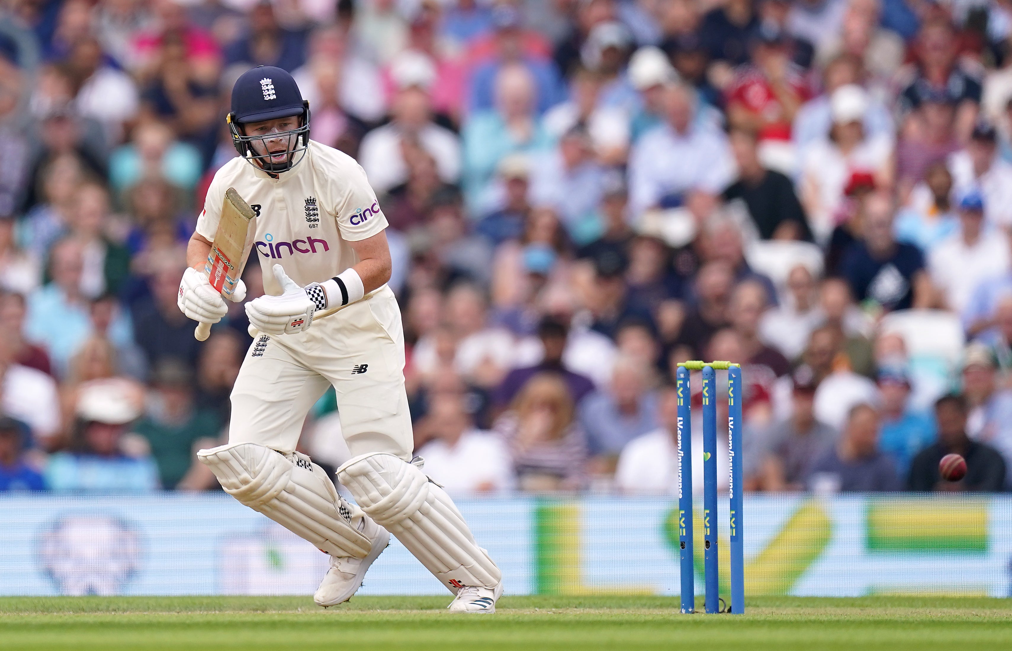 Ollie Pope at the crease for England