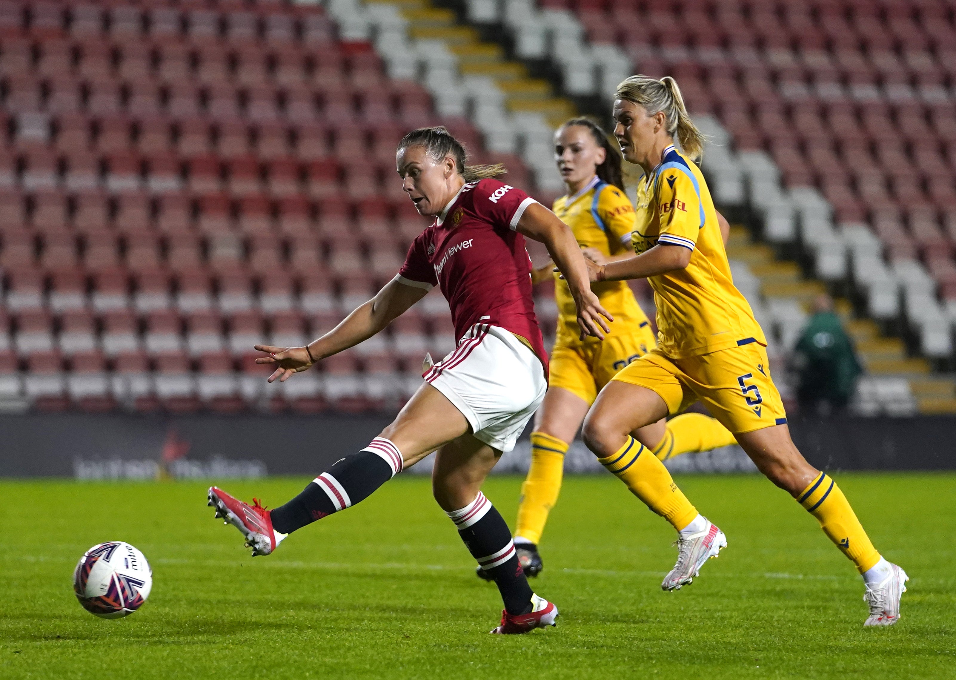 Kirsty Hanson fired United ahead (Martin Rickett/PA)