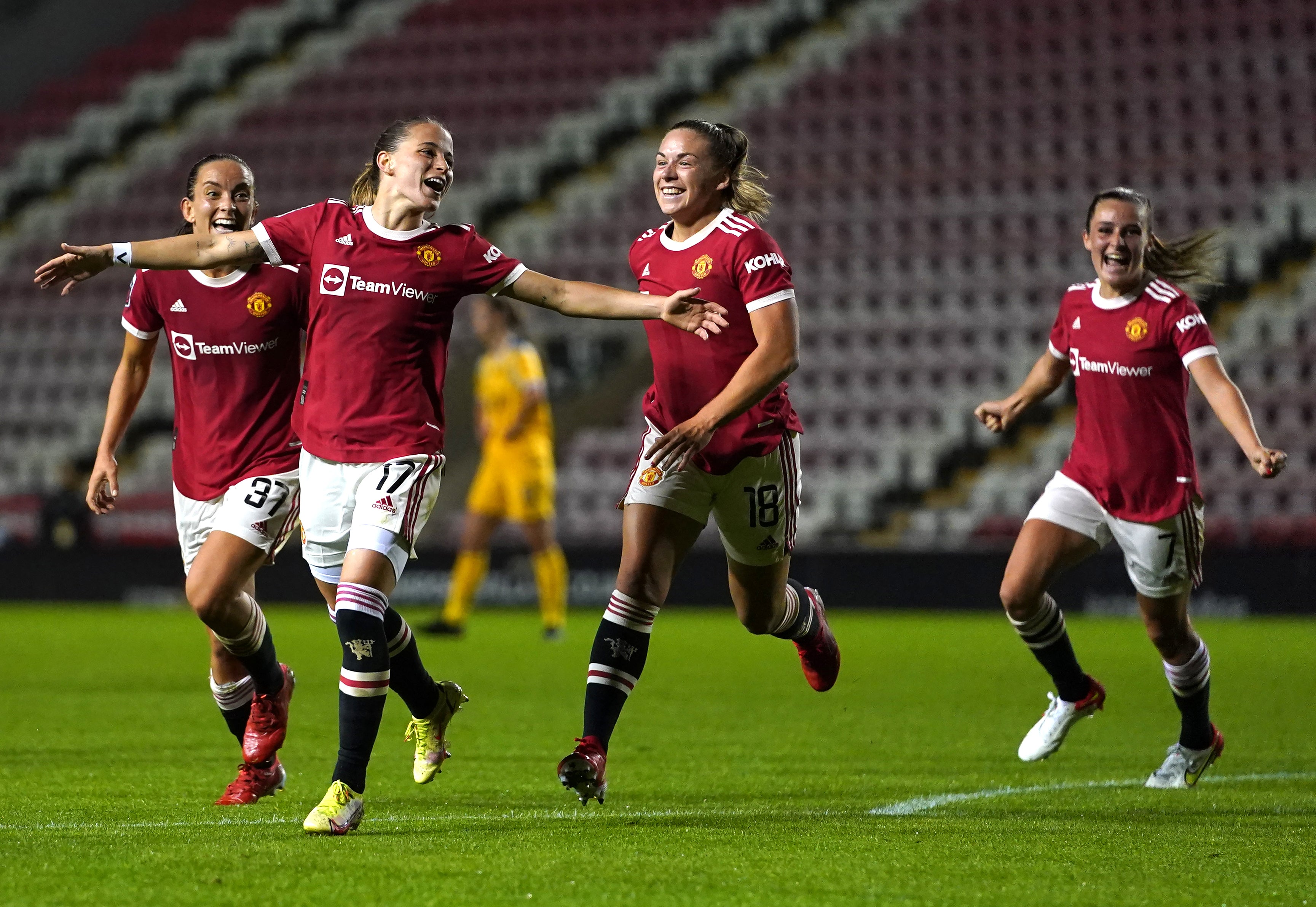 Ona Batlle (second left) wrapped up victory (Martin Rickett/PA)