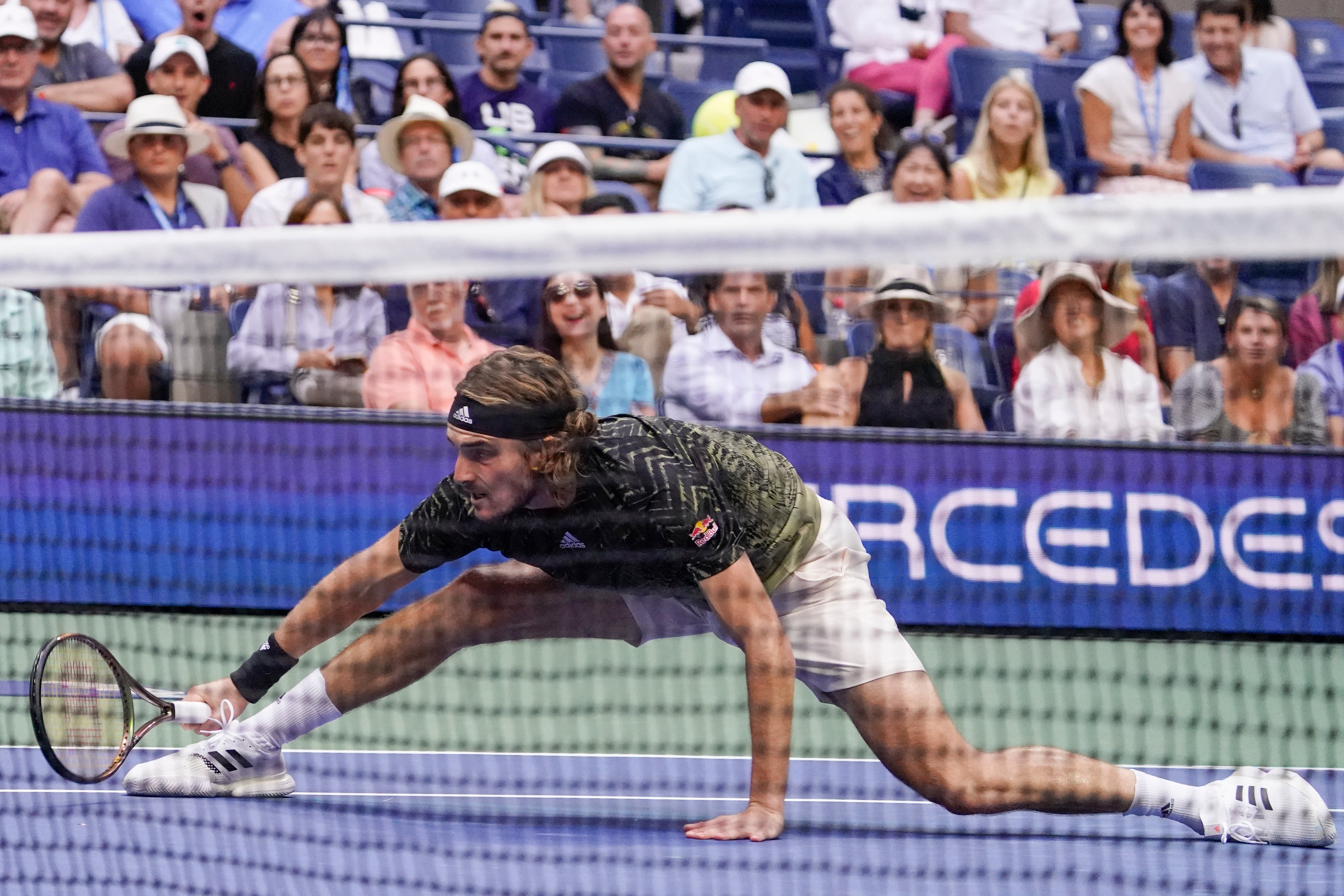 Stefanos Tsitsipas was sent packing by Carlos Alcaraz (Seth Wenig/AP)