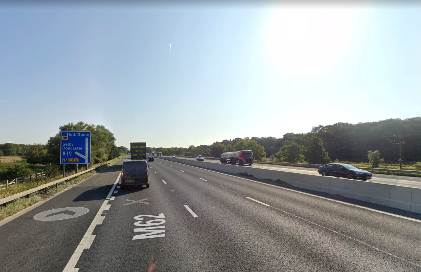 A police officer is in hospital with serious injuries after a crash took place as officers tried to stop a car on the M62