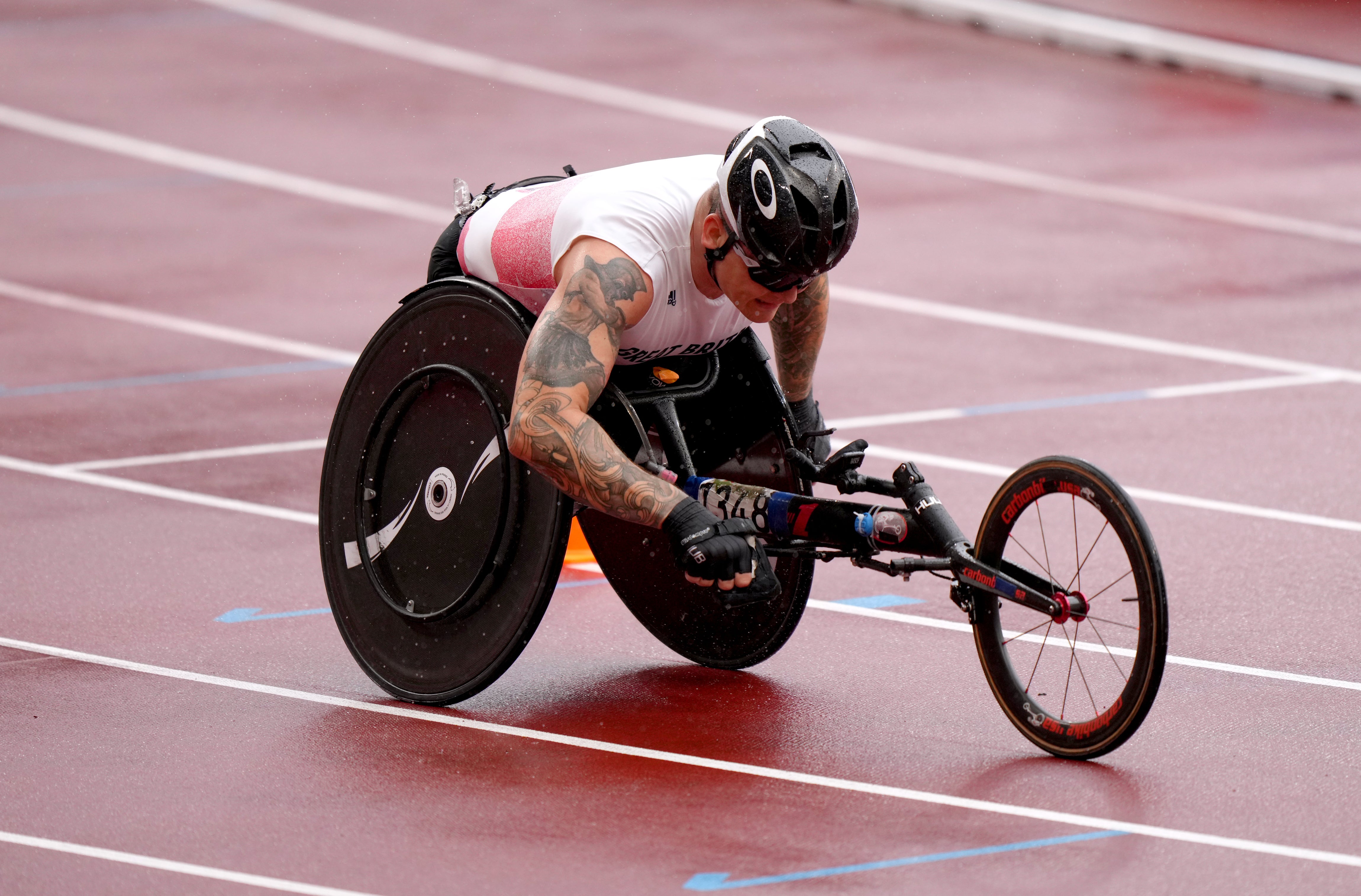 Great Britain’s David Weir finished fifth in the T54 marathon (Tim Goode/PA)