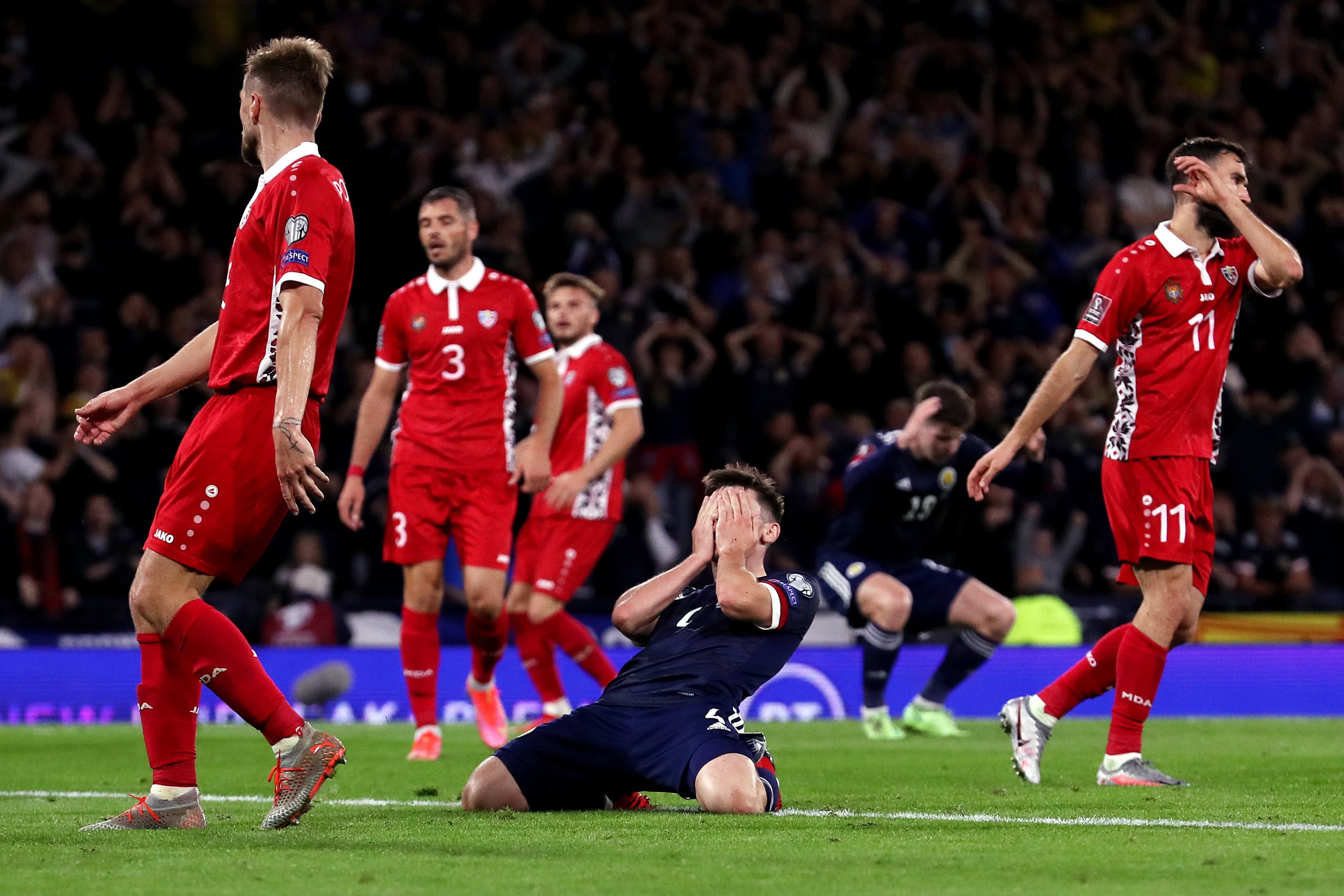 Billy Gilmour missed one of several chances for Scotland on a frustrating night at Hampden