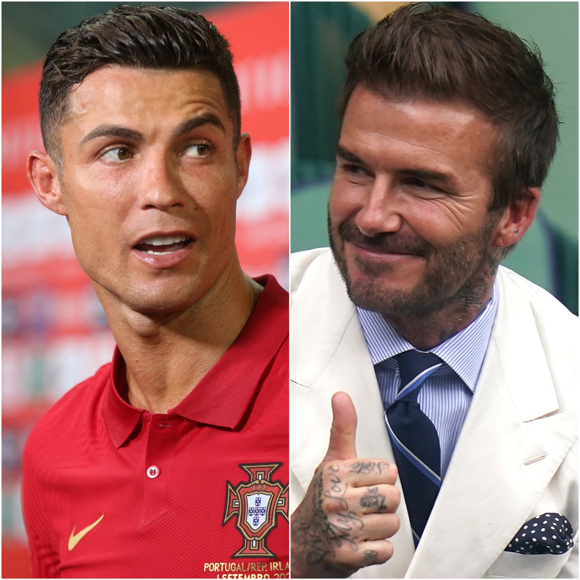 Cristiano Ronaldo and David Beckham (Isabel Infantes/Adam Davy)