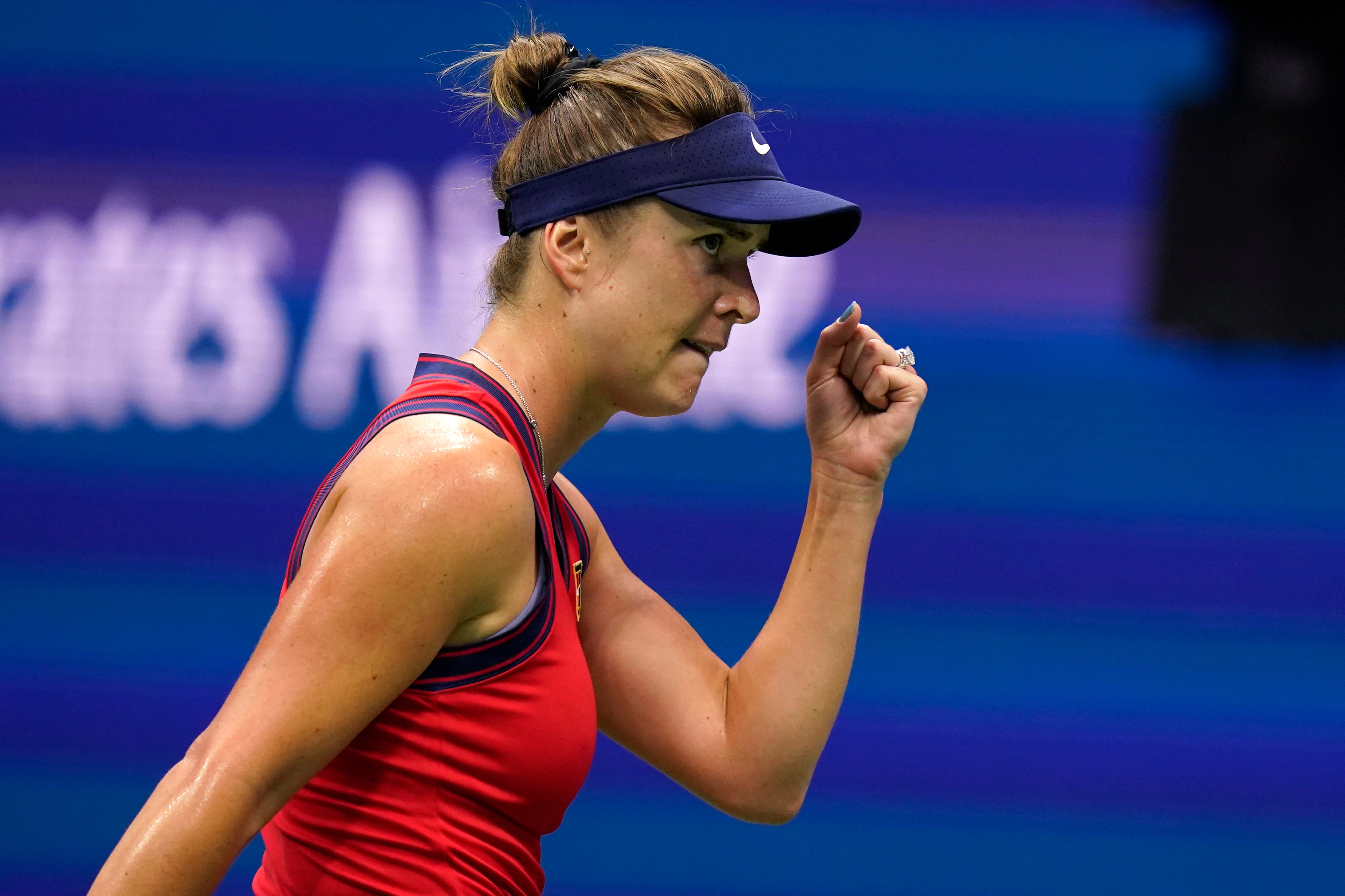 Elina Svitolina, pictured, beat Simona Halep (Seth Wenig/AP)