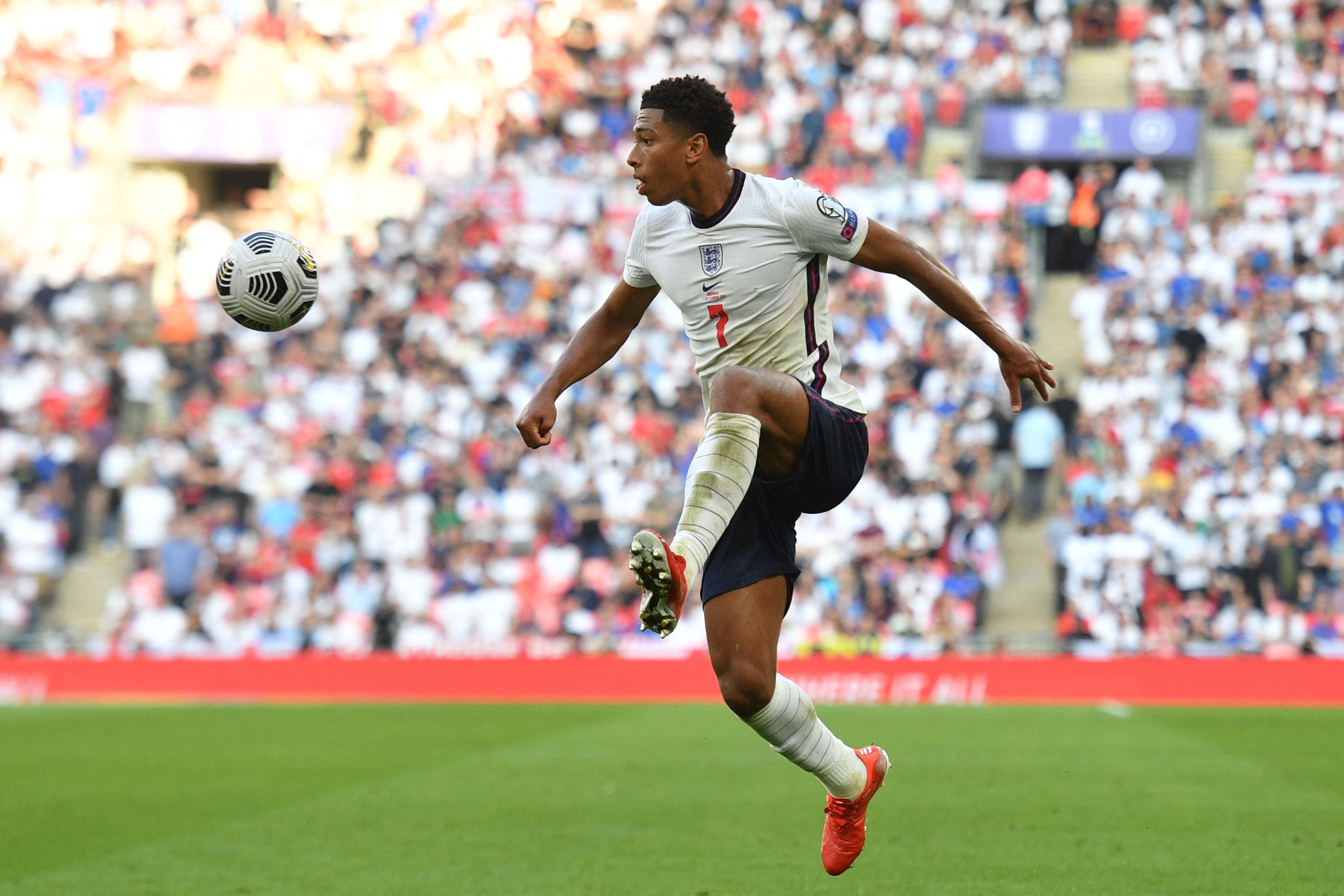 Jude Bellingham in action for England against Andorra