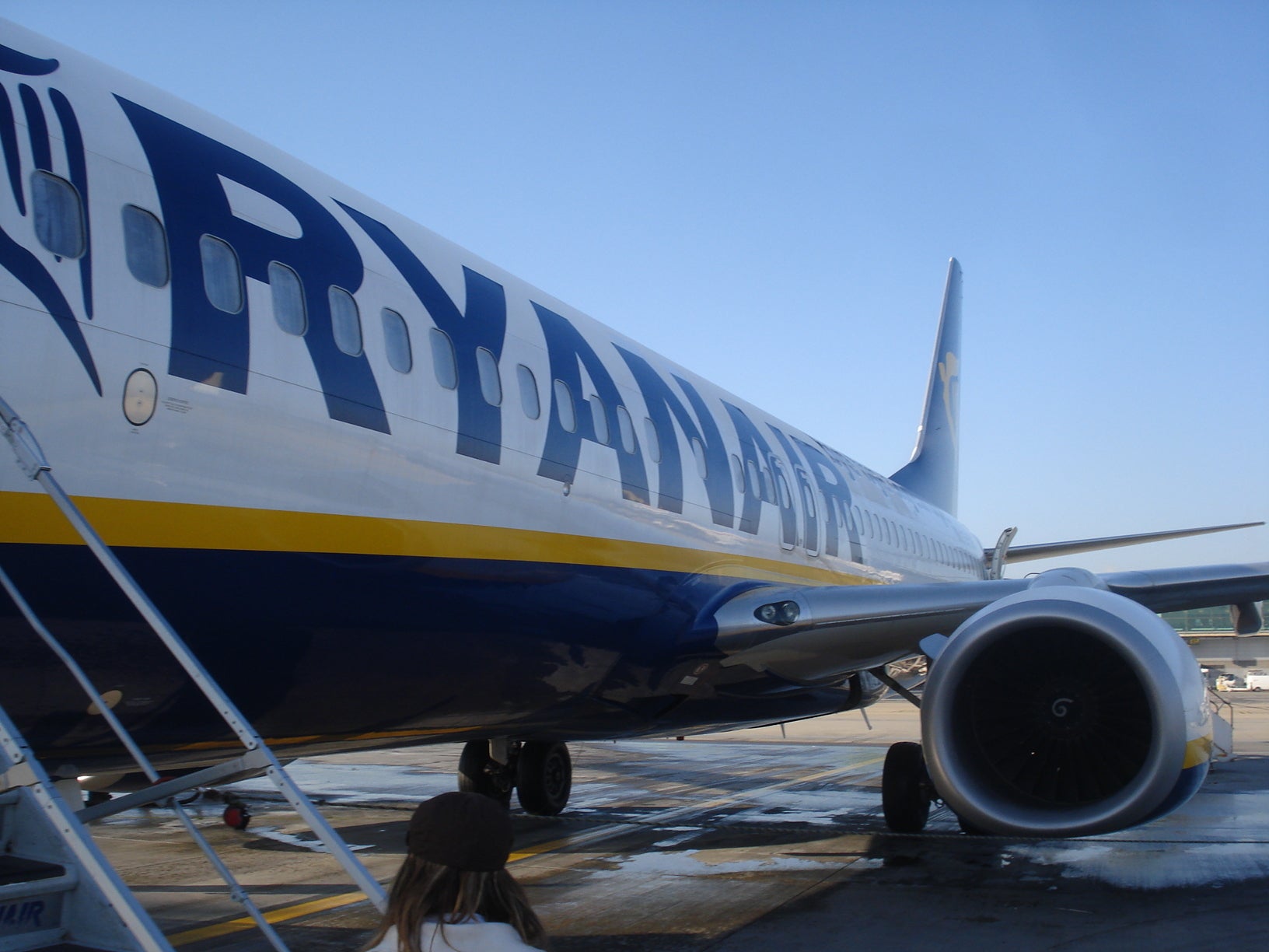 Homeward bound? A Ryanair Boeing 737 at Stansted airport