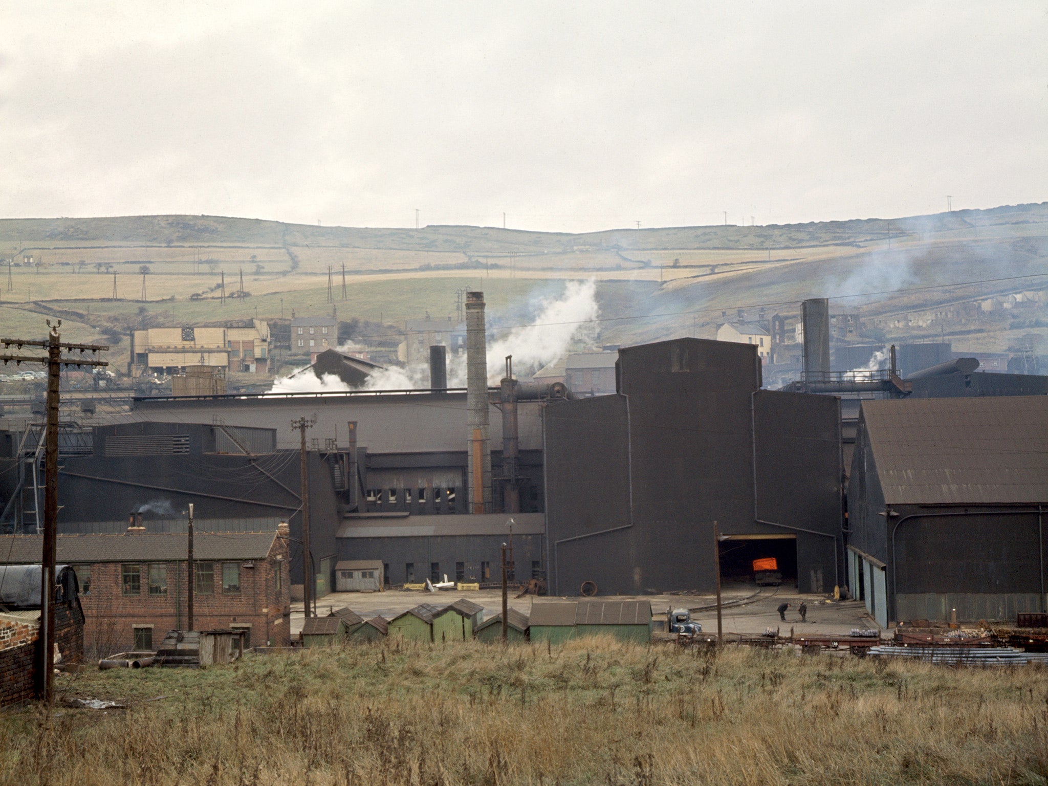 Nestling amid the hills of Yorkshire near Sheffield was the Stocksbridge Steelworks of Samuel Fox & Company, seen here in 1965