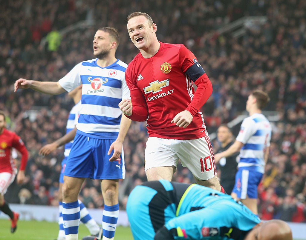 Wayne Rooney celebrates scoring for Manchester United