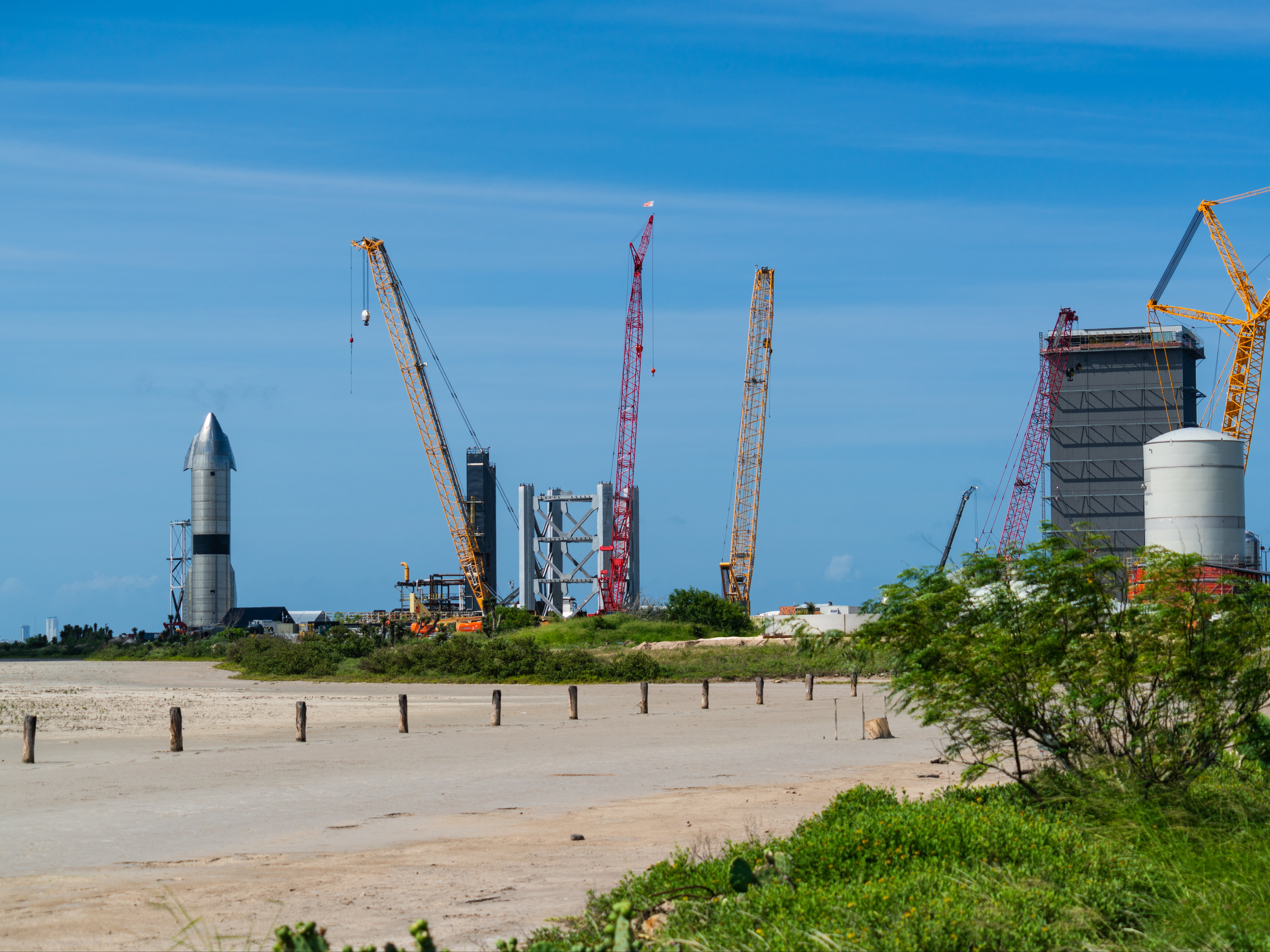 The SpaceX launch site at Boca Chica, Texas