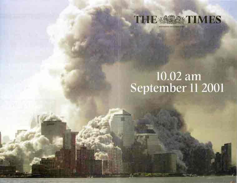 The Times of London’s front page on 12 September, 2001