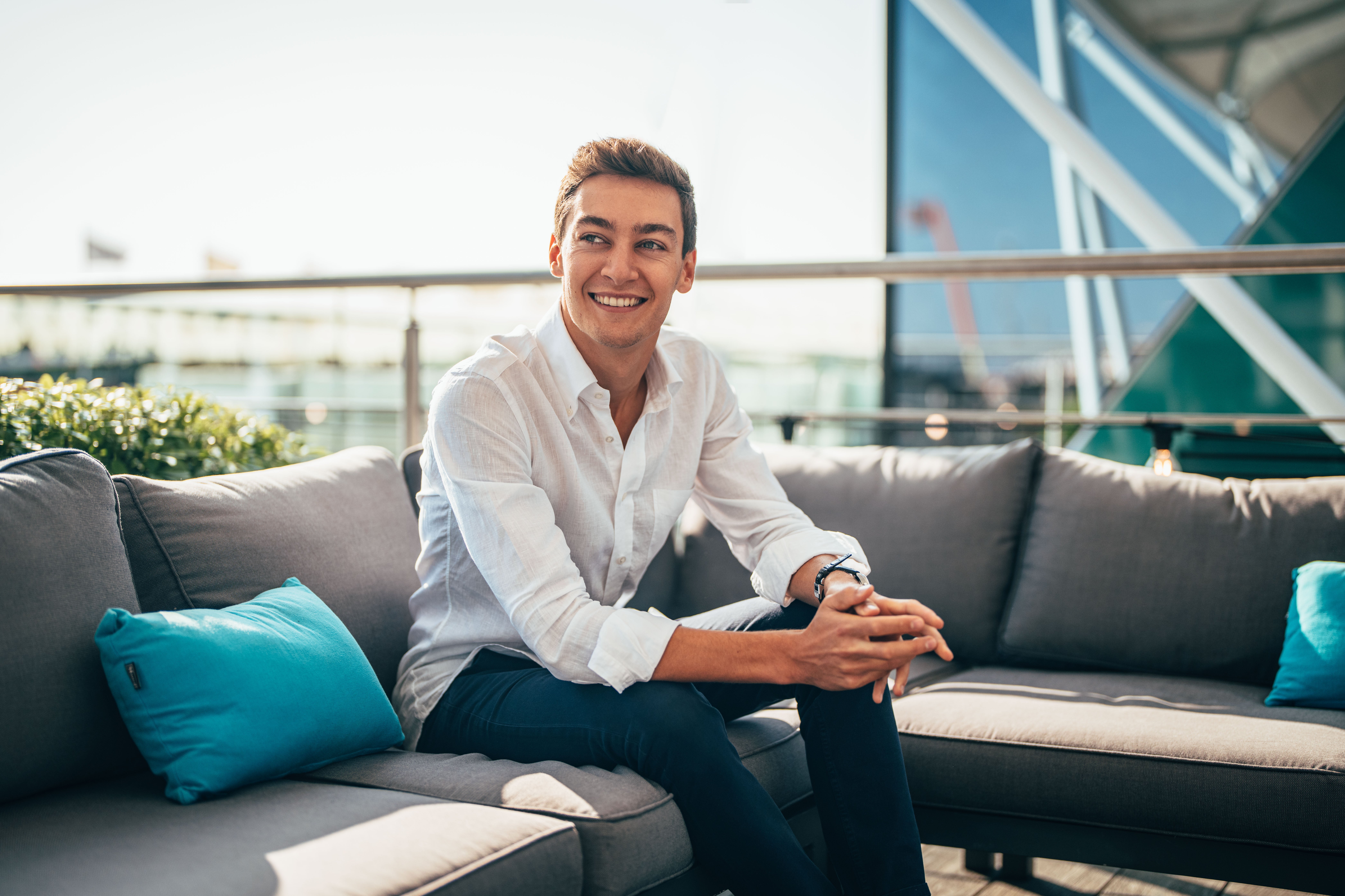 George Russell (pictured) will partner Lewis Hamilton at Mercedes in 2022 (Richard Pardon/Daimler AG/PA)