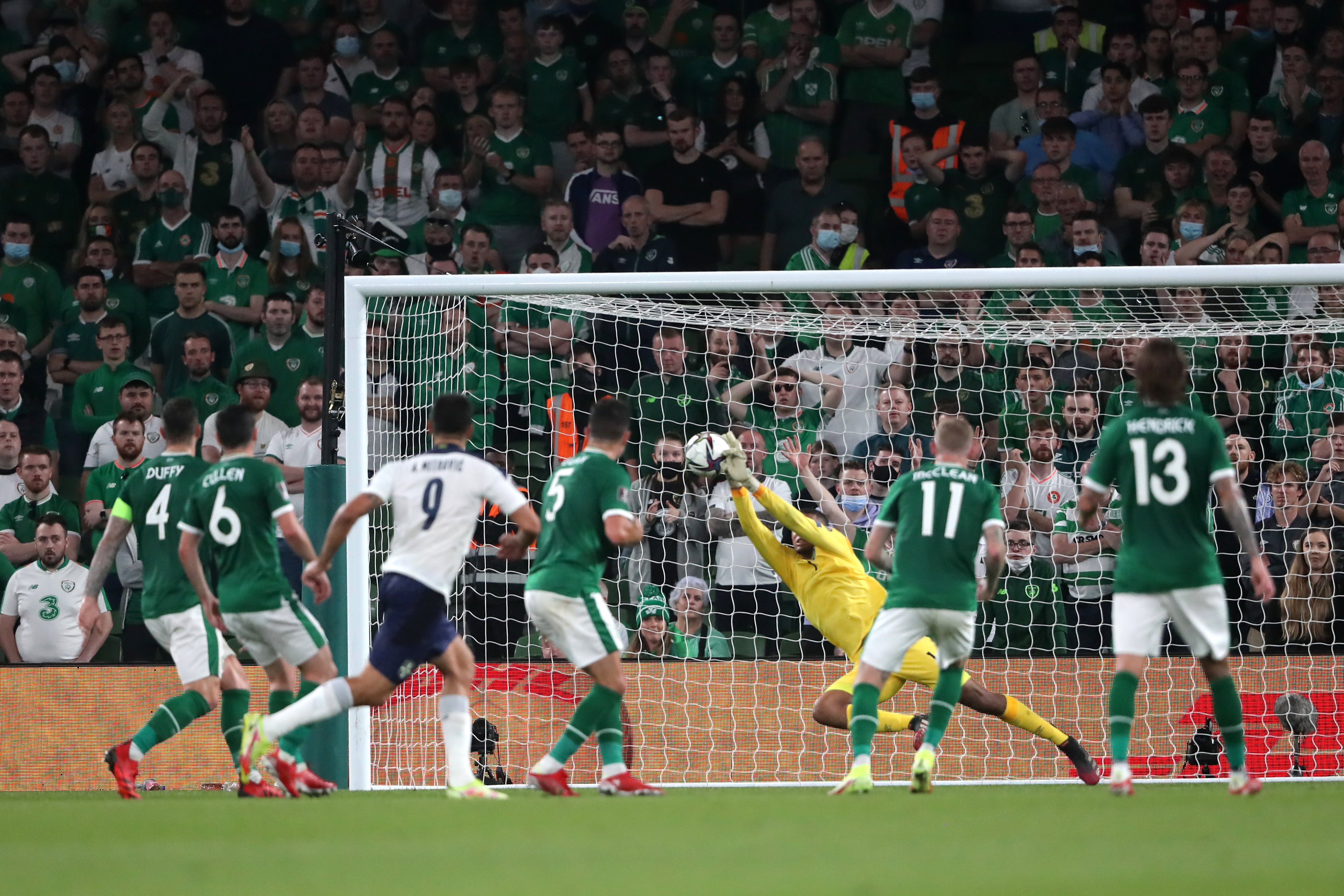 Keeper Gavin Bazunu starred for the Republic of Ireland in their World Cup qualifier draw with Serbia (Niall Carson/PA)