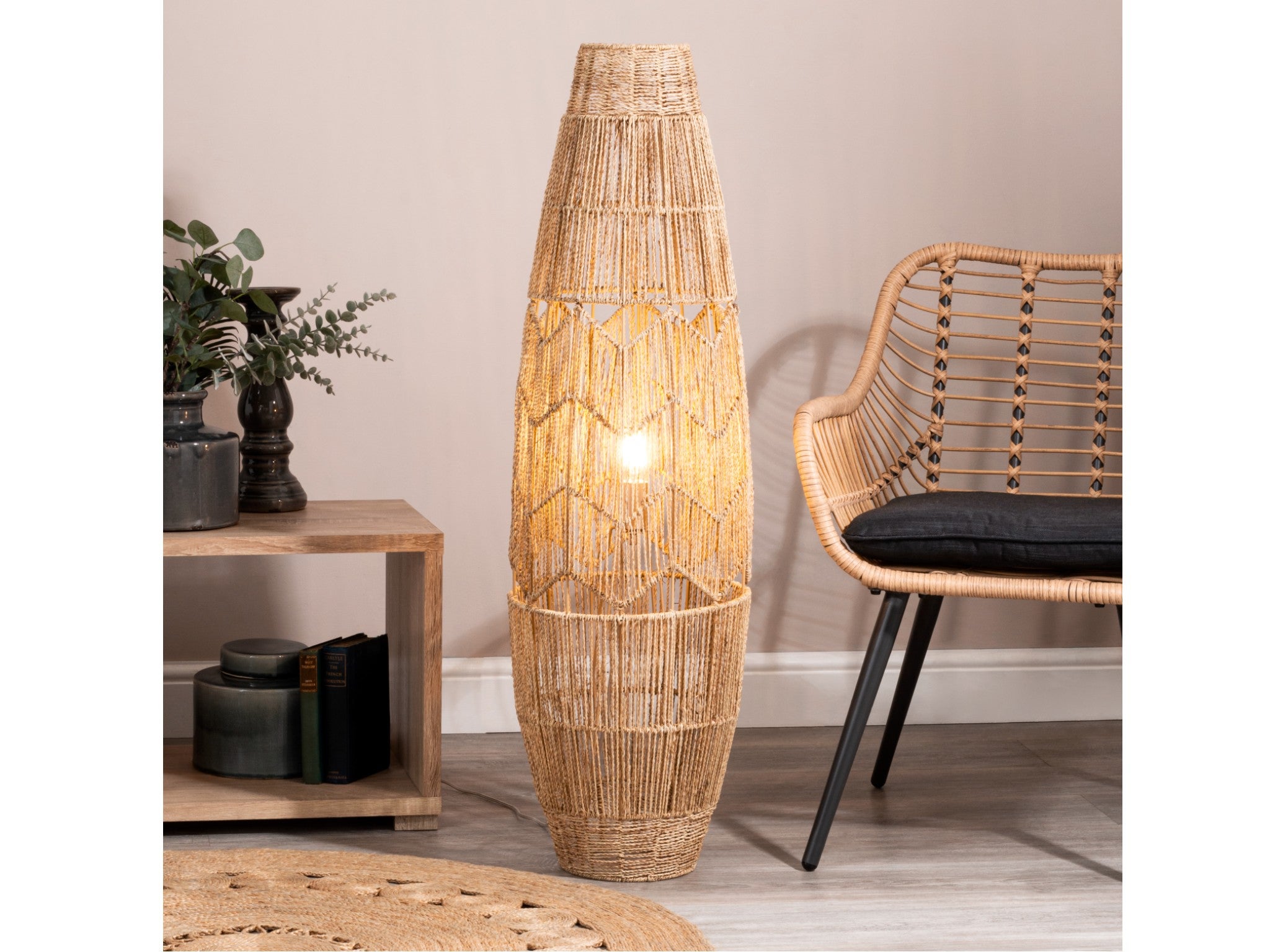 BHS jute string floor lamp, natural indybest