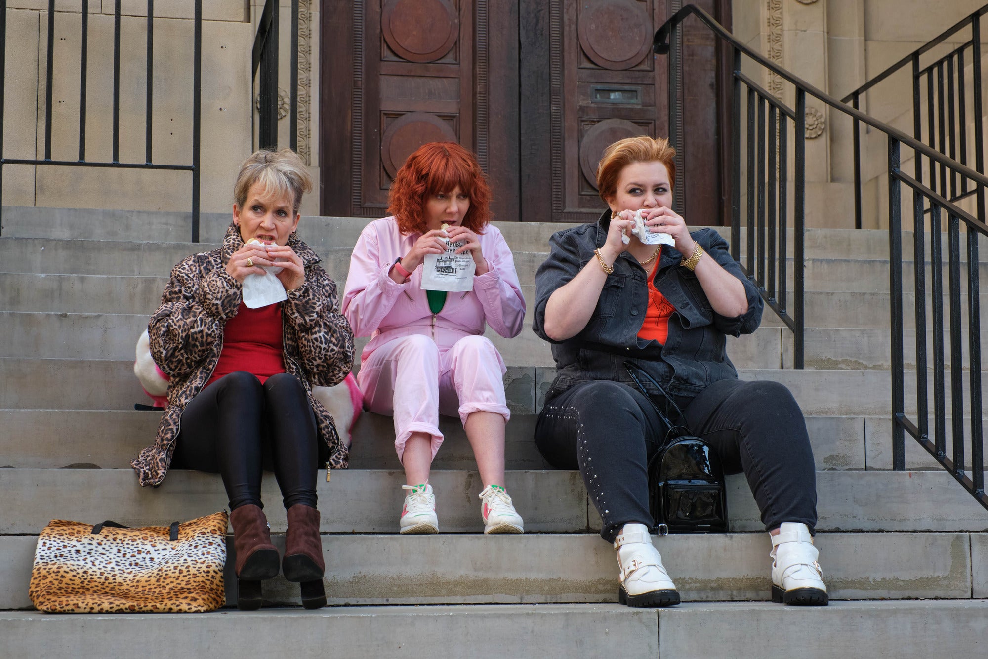 From left: Joan (Lorraine Ashbourne), Alma (Willan) and Leanne (Jayde Adams)