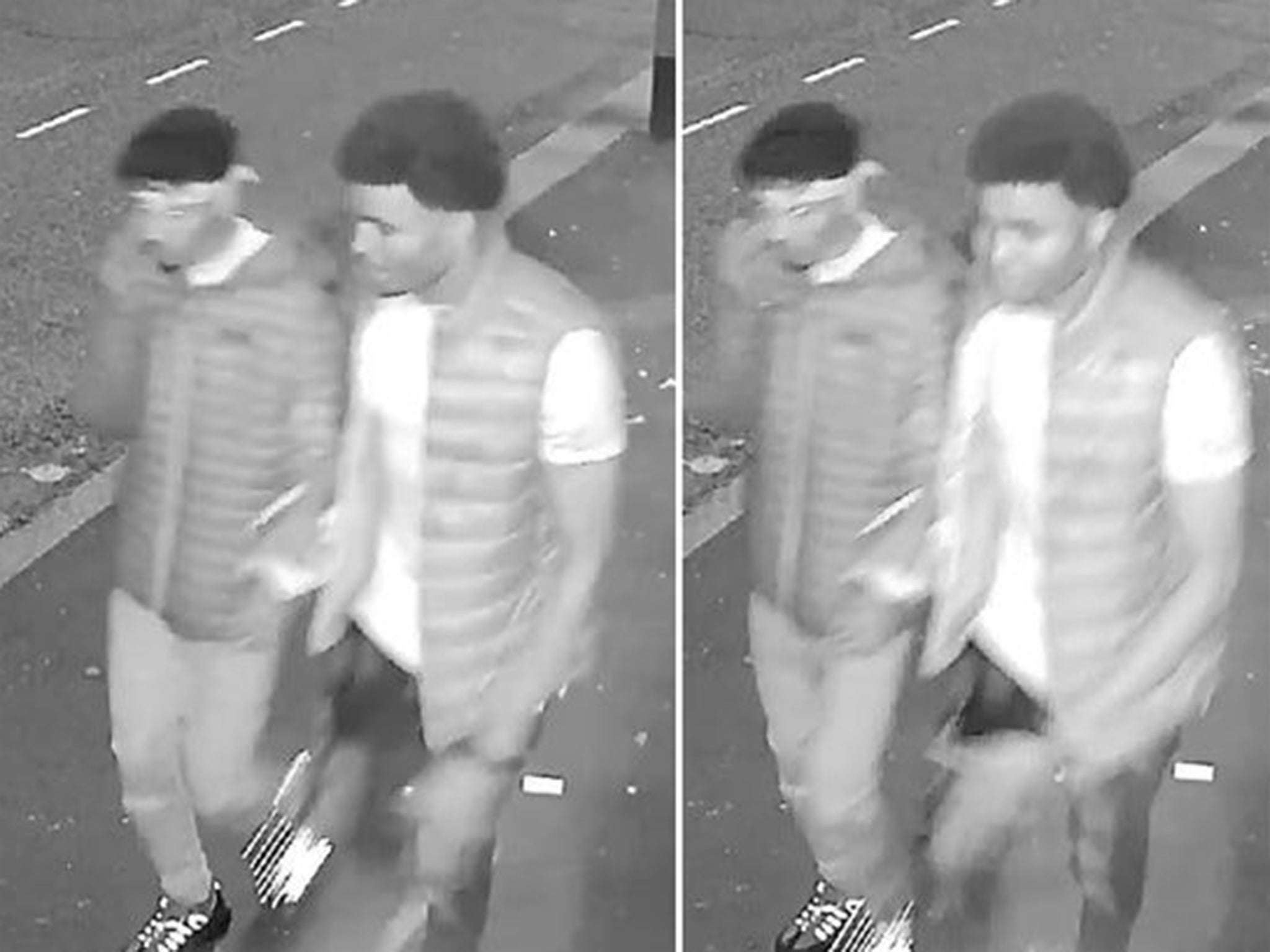 Police released CCTV images of two men wanted in connection with attack