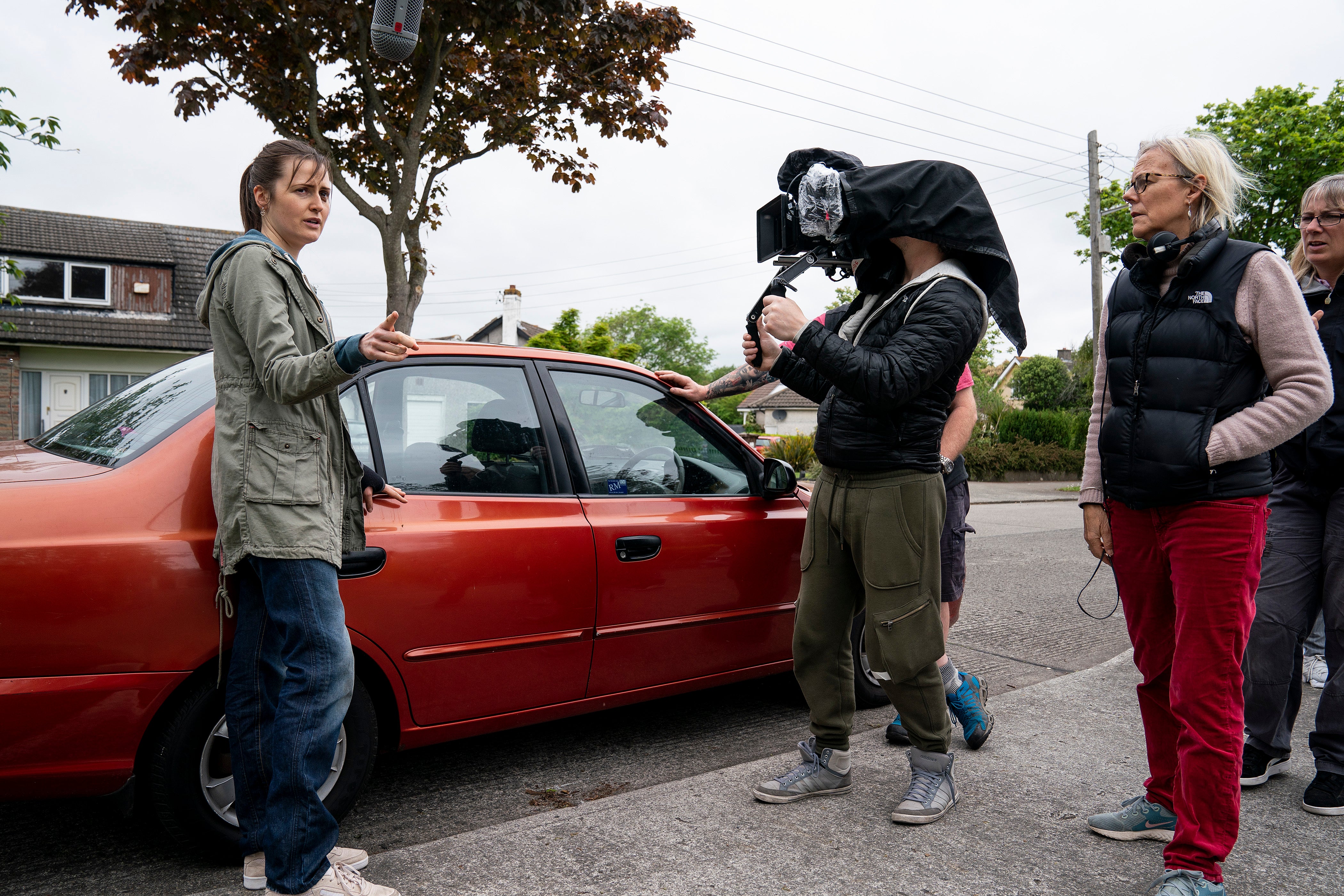 Lloyd (right) on the set of ‘Herself’ with Dunne as Sandra (left) says she prefers low-budget films as they feel less schizophrenic