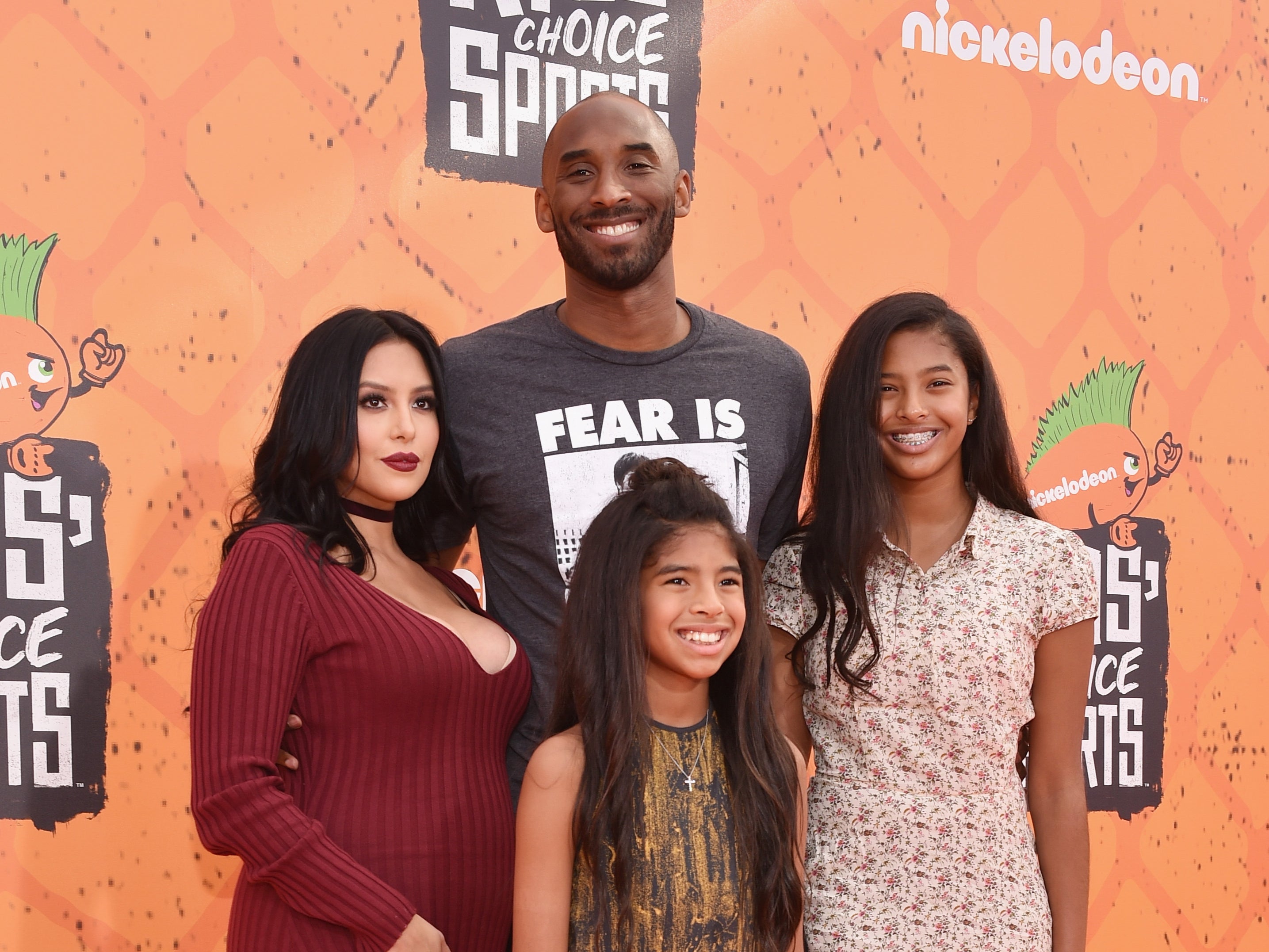 Late NBA player Kobe Bryant with Vanessa Laine Bryant, Gianna Maria-Onore Bryant, and Natalia Diamante Bryant