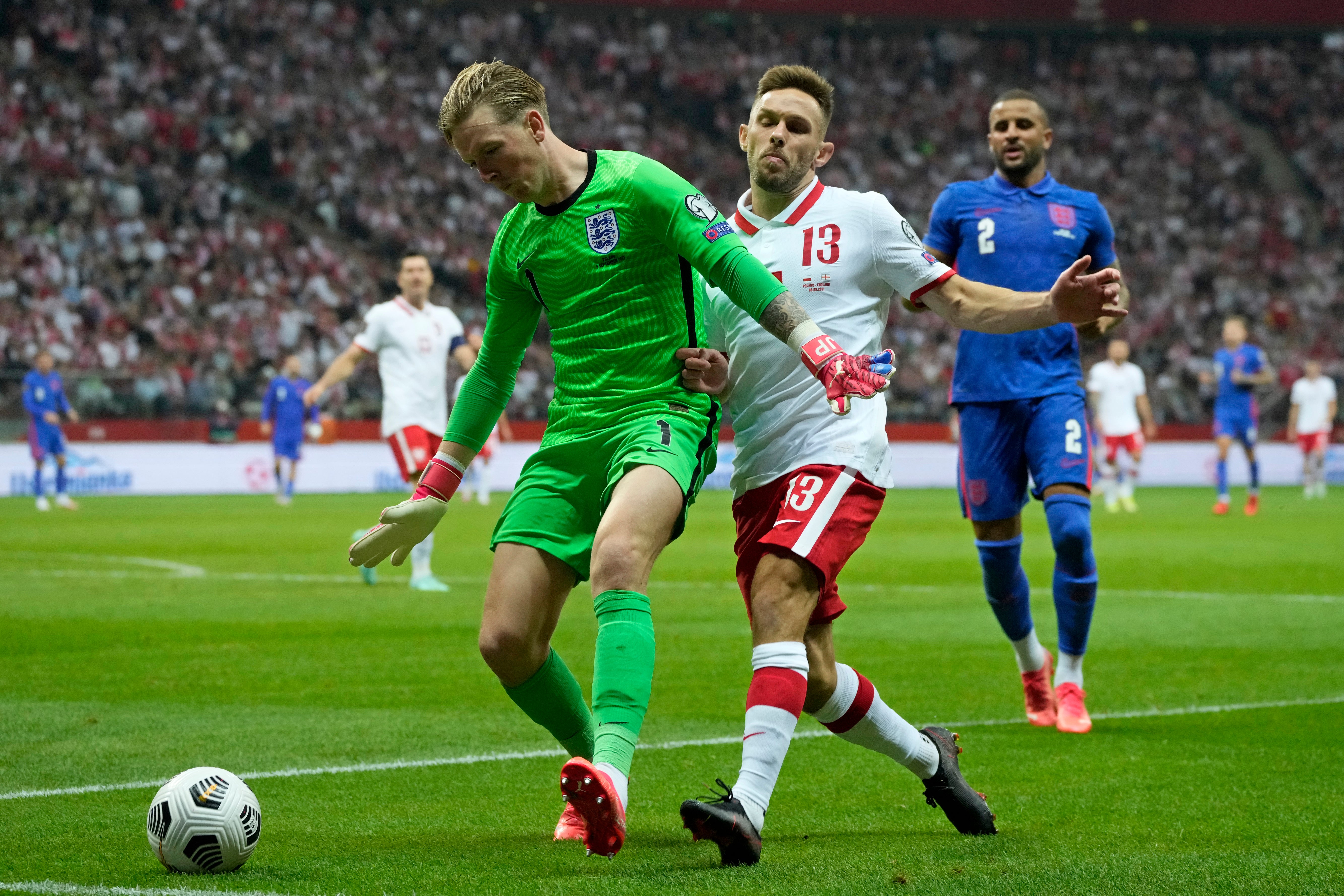 Pickford and England will have to wait for their clean sheet record (AP Photo/Czarek Sokolowski)