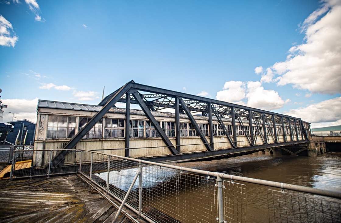 The exhibition is held in the bridge where Windrush passengers had walked