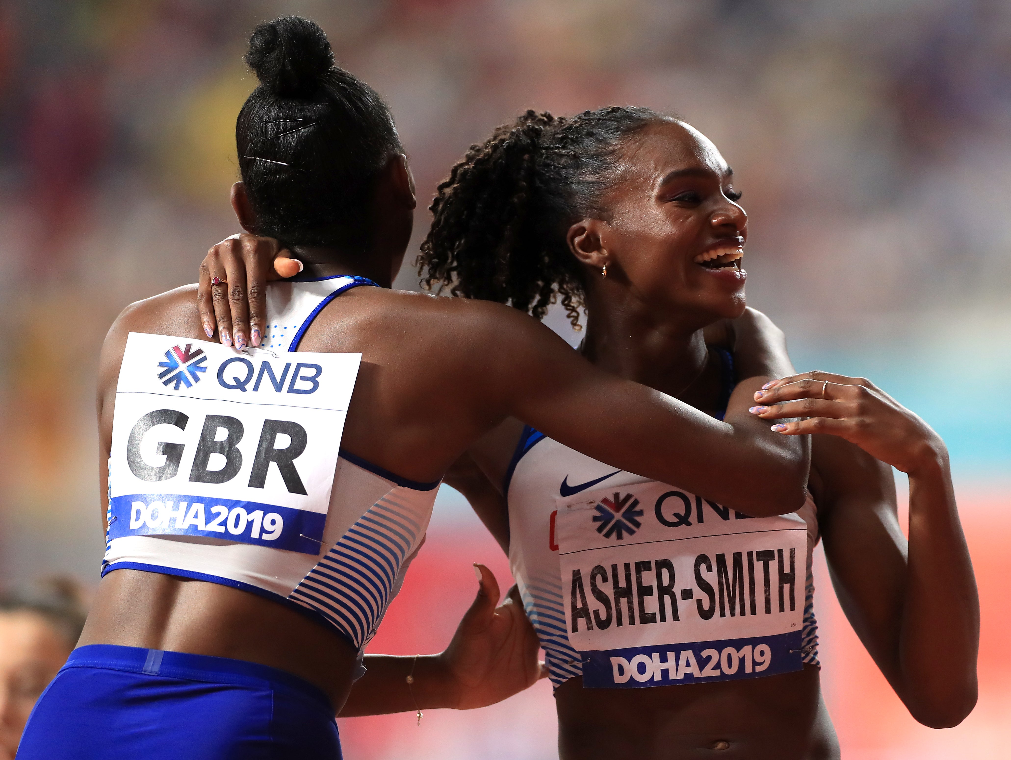 British sprinters Dina Asher-Smith, right, and Daryll Neita each ran sub-11 seconds in Zurich (Mike Egerton/PA)