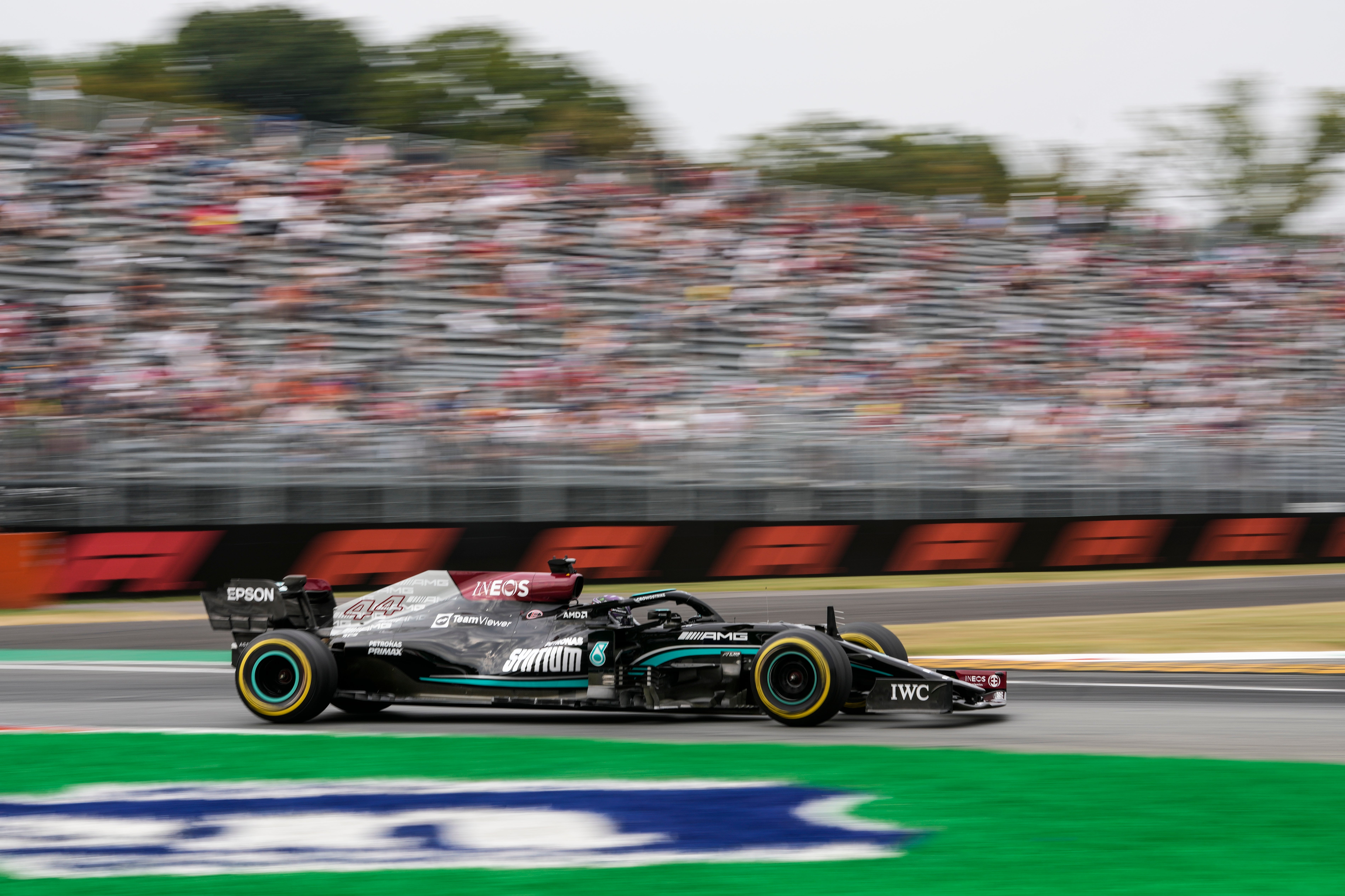 Lewis Hamilton is bidding to win his first race since the British Grand Prix (Luca Bruno/AP)