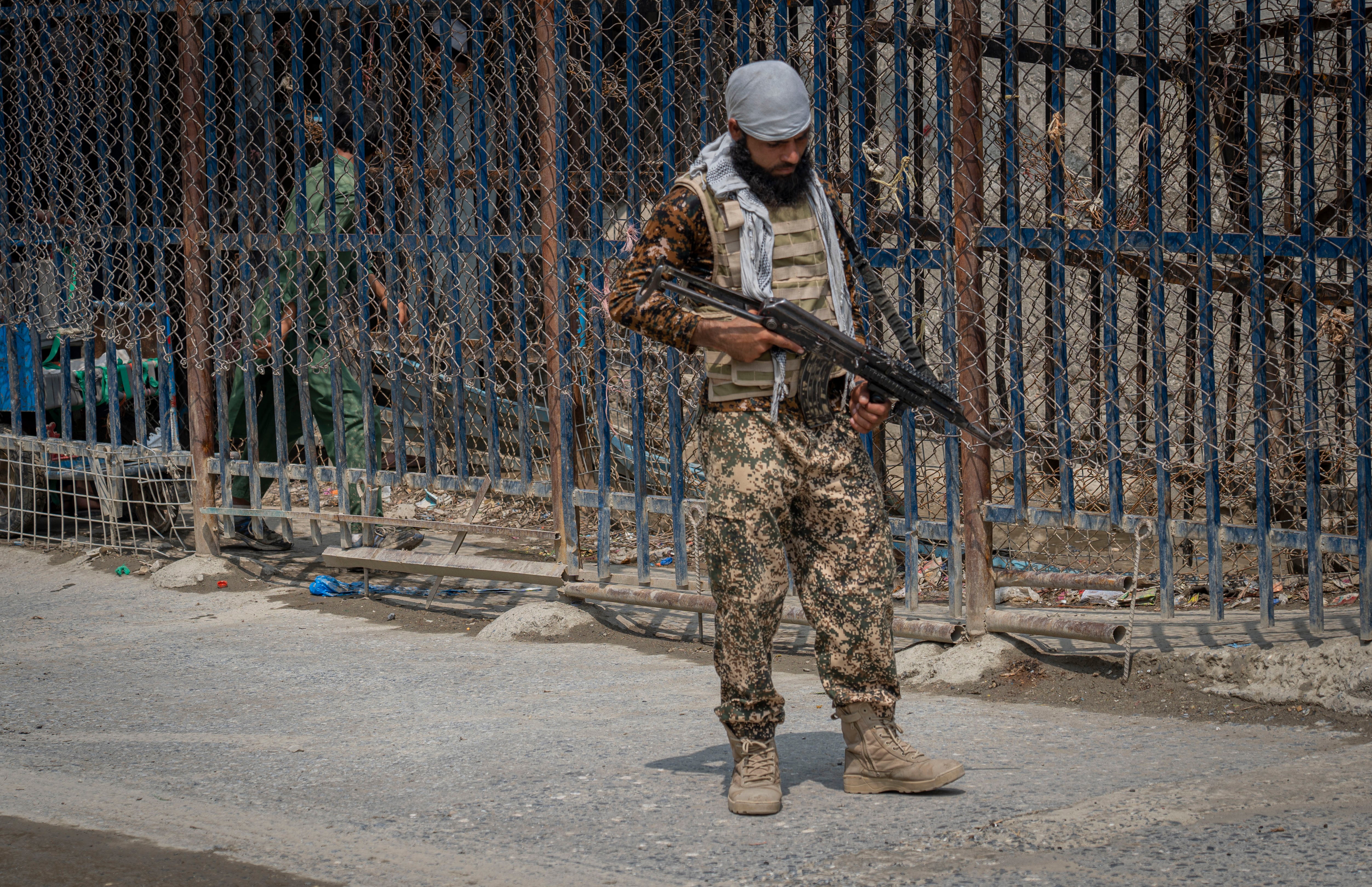 Taliban fighter at the Torkham border between Afghanistan and Pakistan