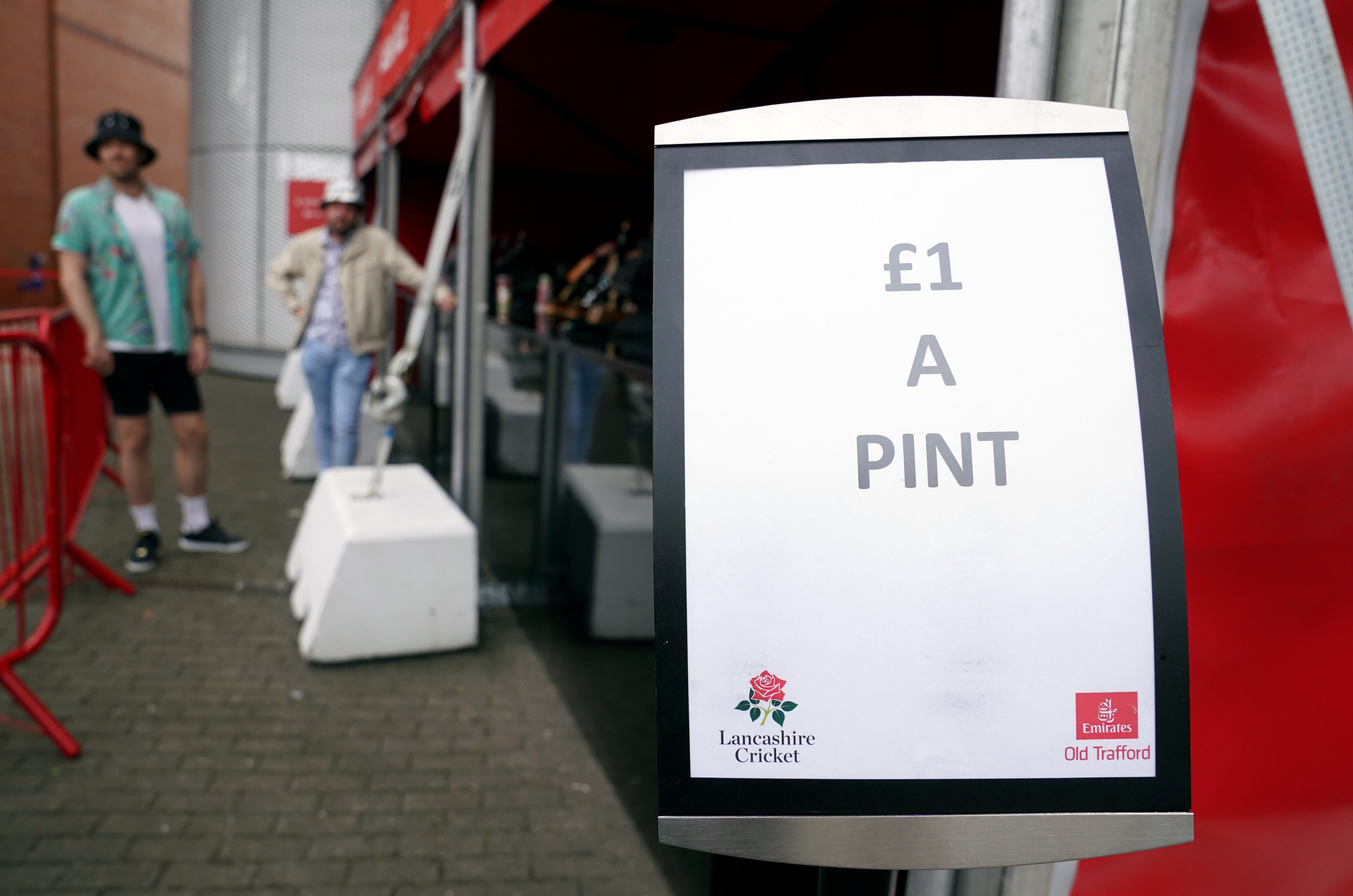 Even the Old Trafford bars had to adapt to the news (Martin Rickett/PA)