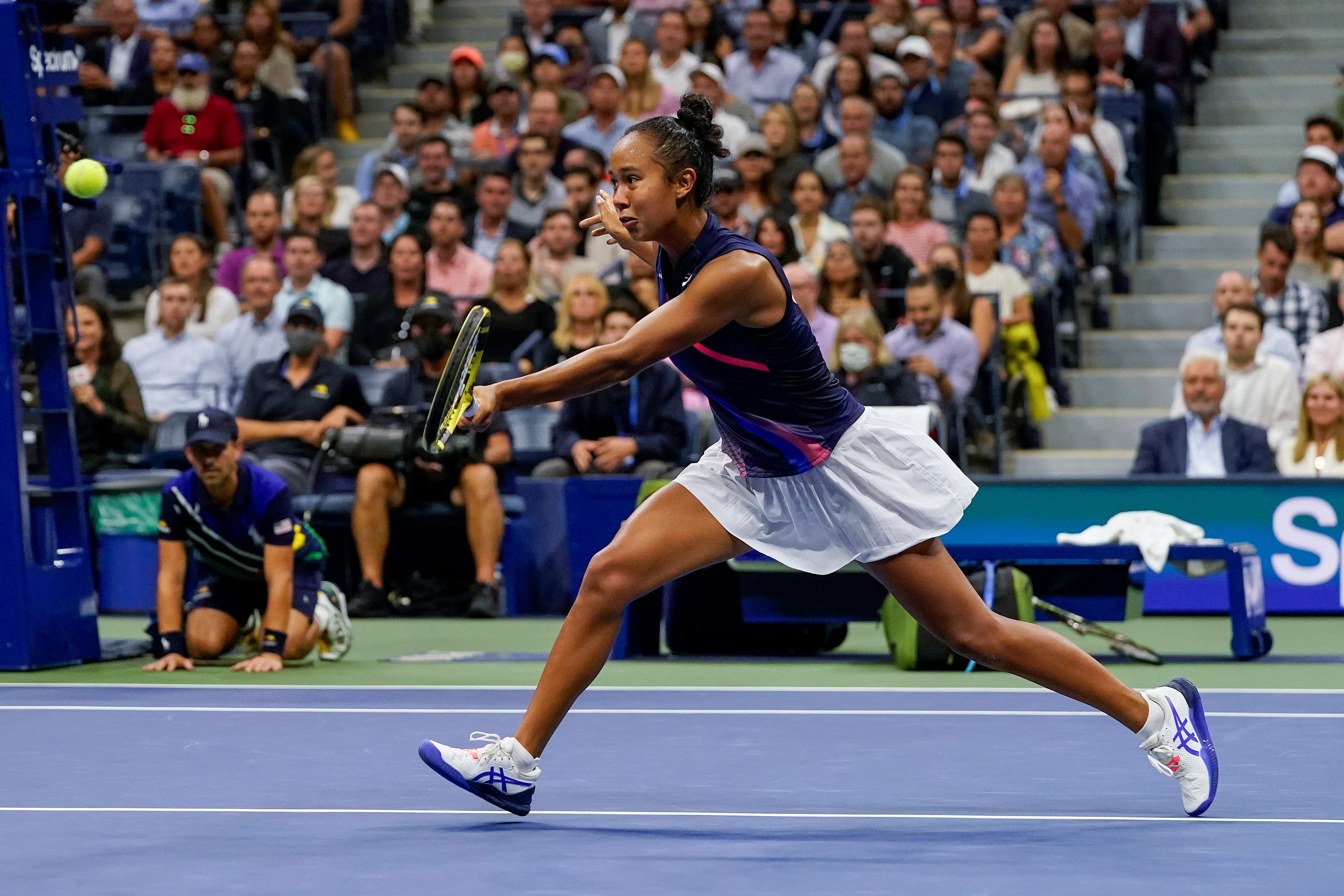 Leylah Fernandez’s athleticism has been a big feature of her giant-killing run (Elise Amendola/AP)