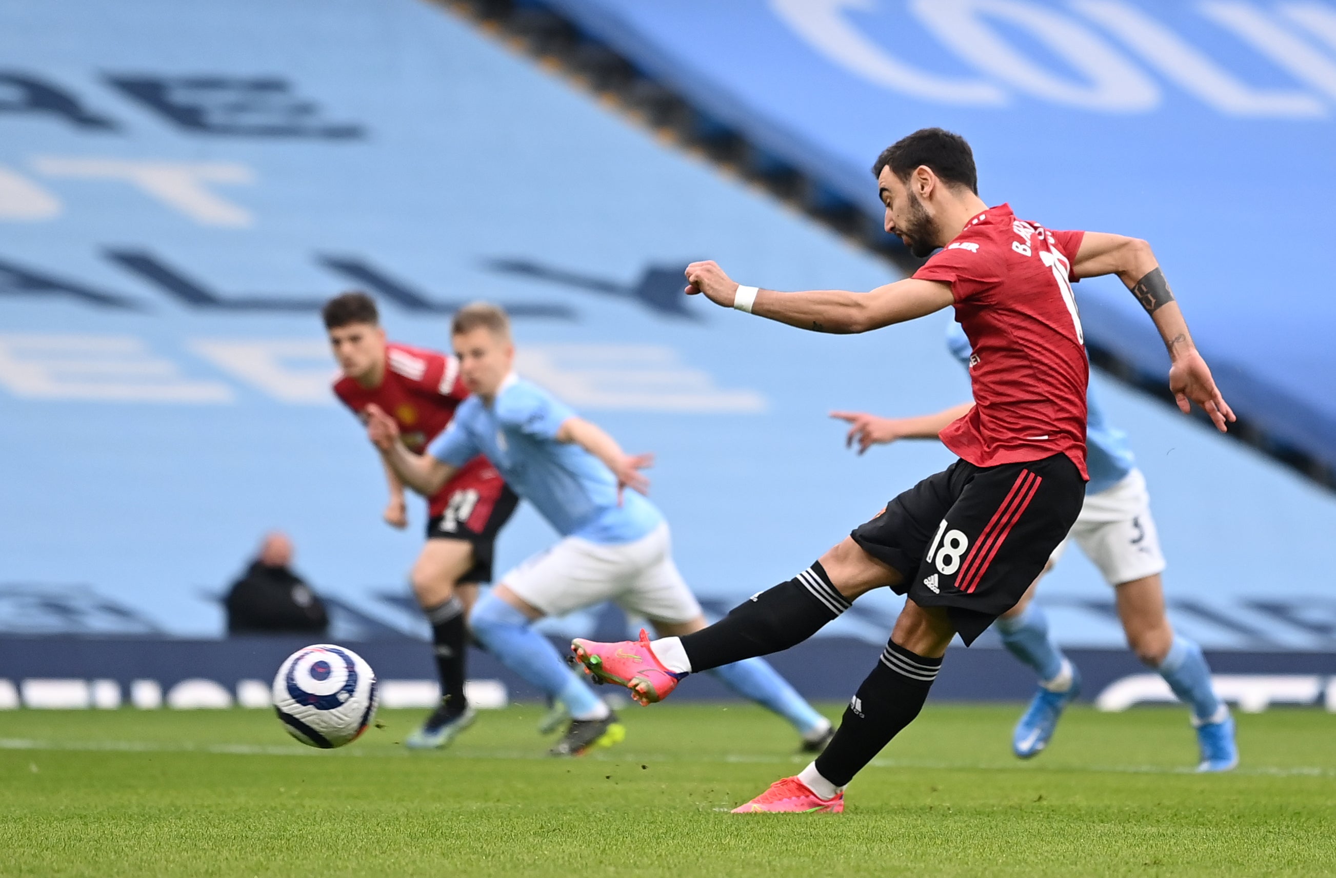 Bruno Fernandes has scored penalties aplenty for Manchester United (Laurence Griffiths/PA)