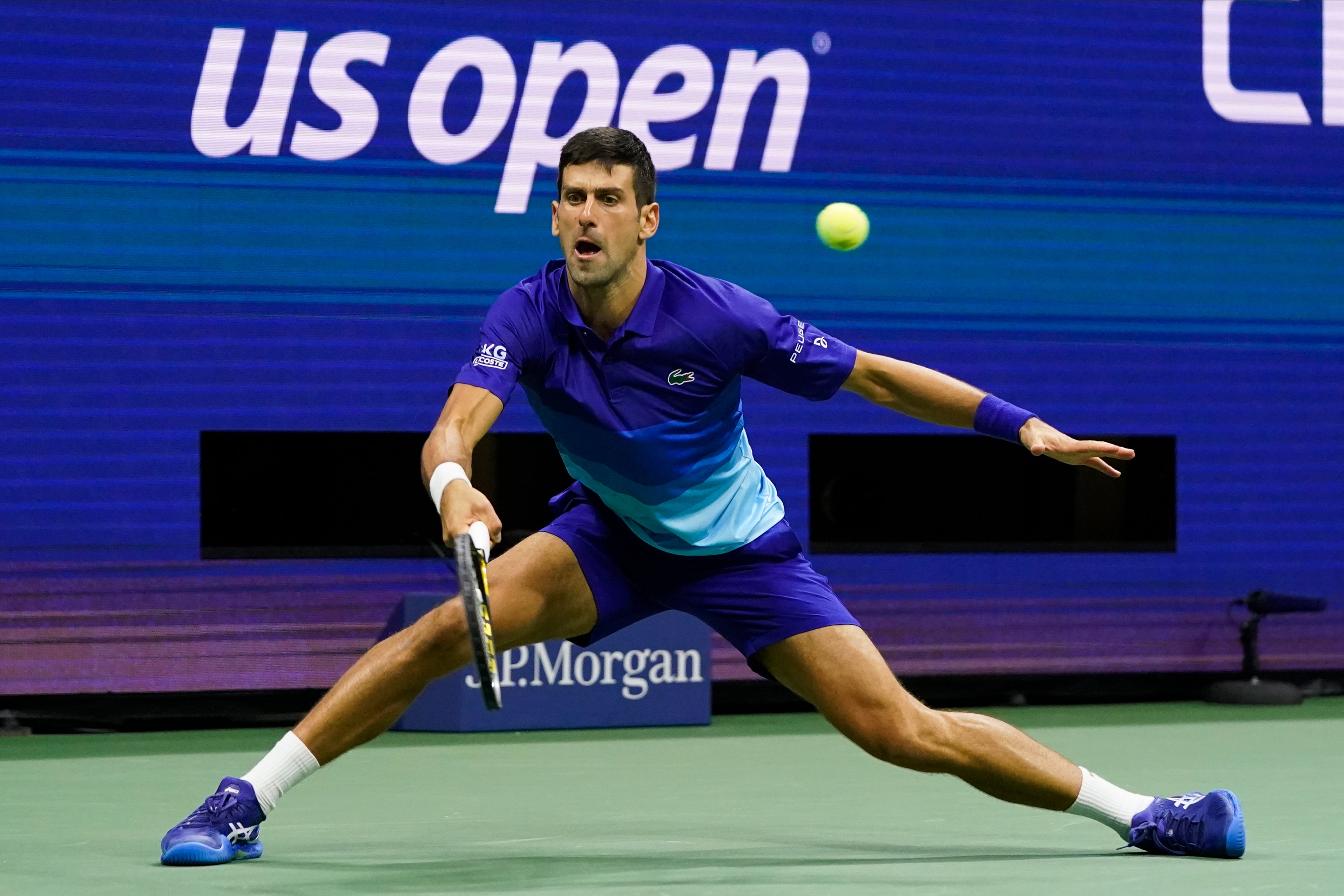 Novak Djokovic, pictured, meets world number two Daniil Medvedev in Sunday’s US Open final (Elise Amendola/AP/PA)