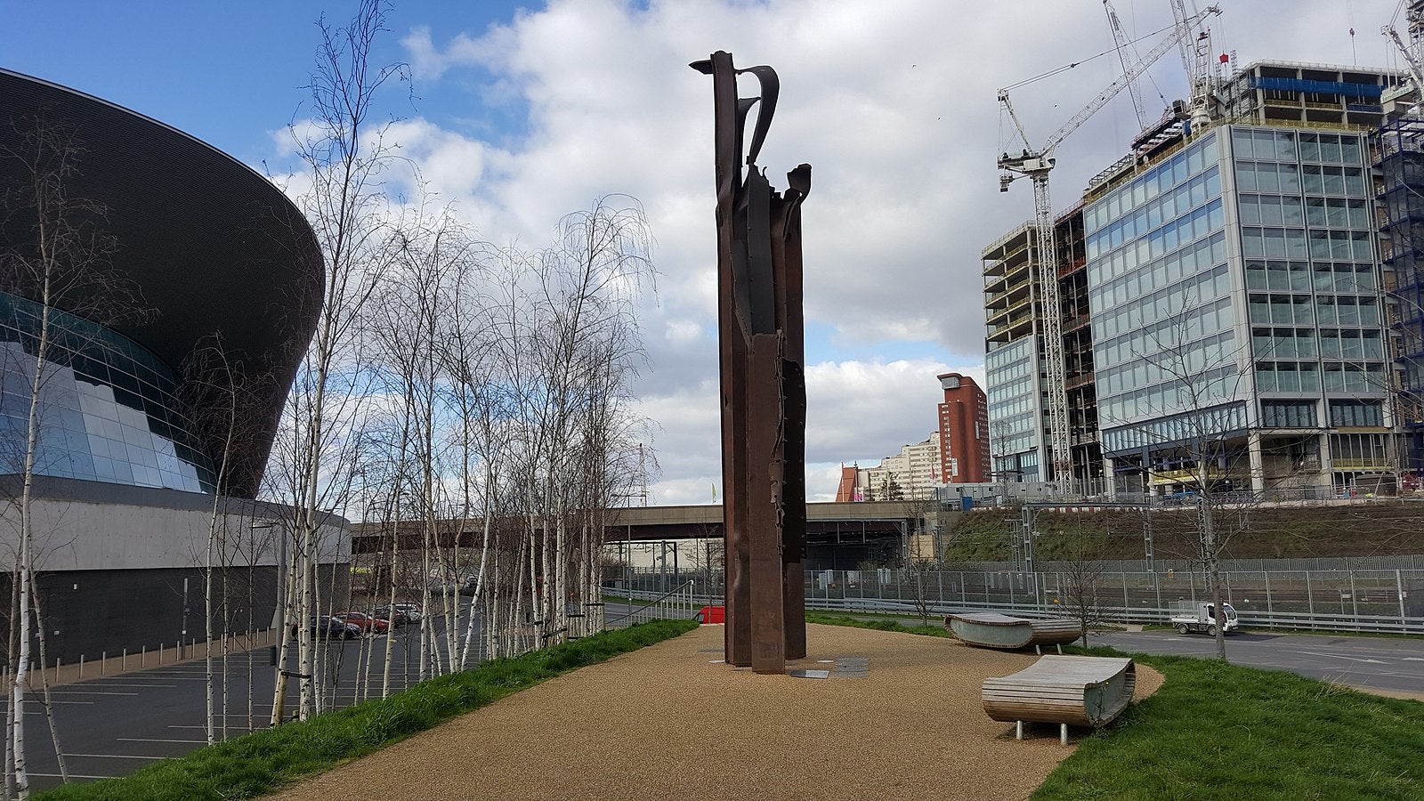 The four-tonne memorial structure made from steel from the South Tower