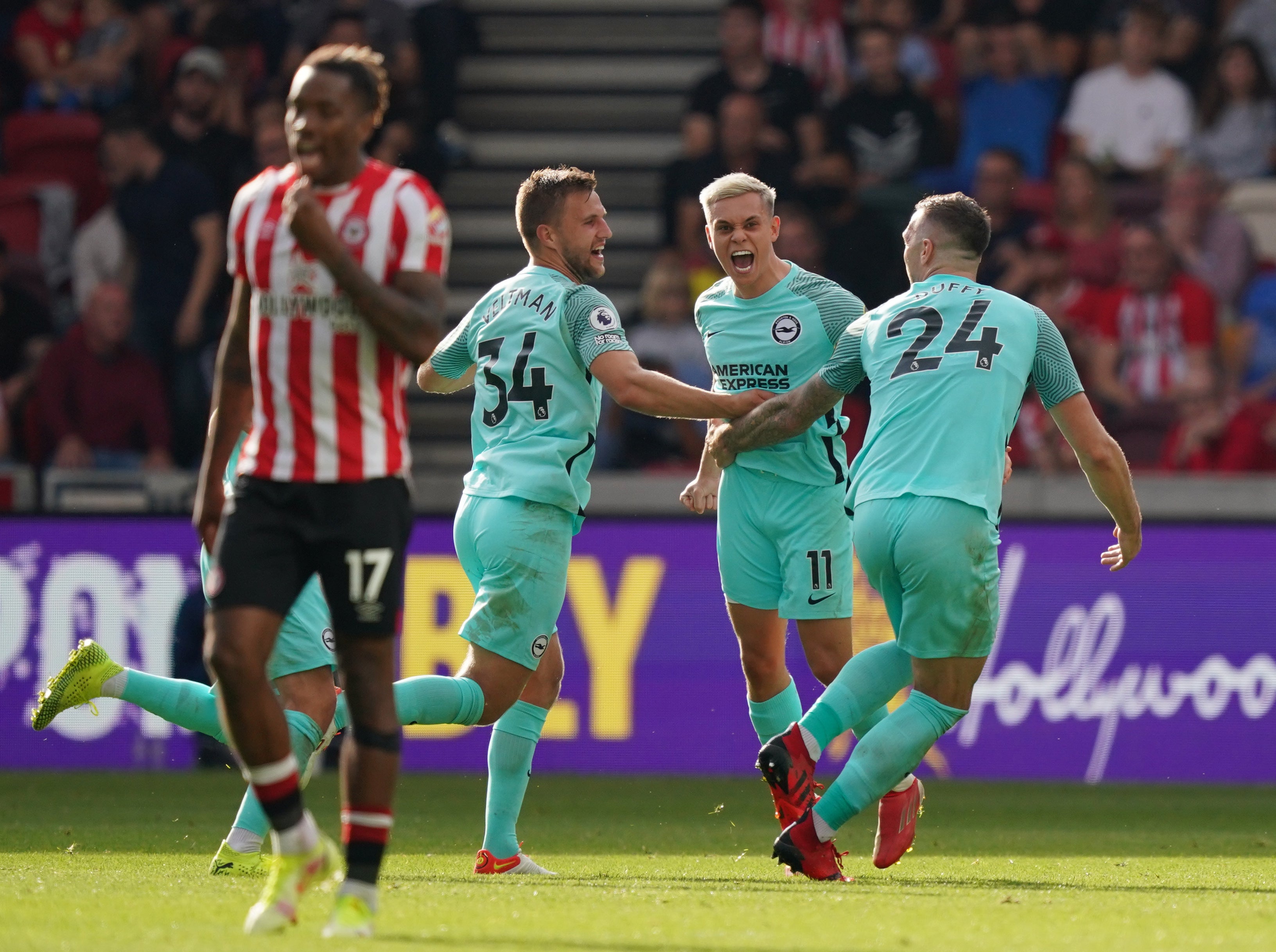 Leandro Trossard scored to help Brighton earn a 1-0 win at Brentford (Dominic Lipinski/PA)