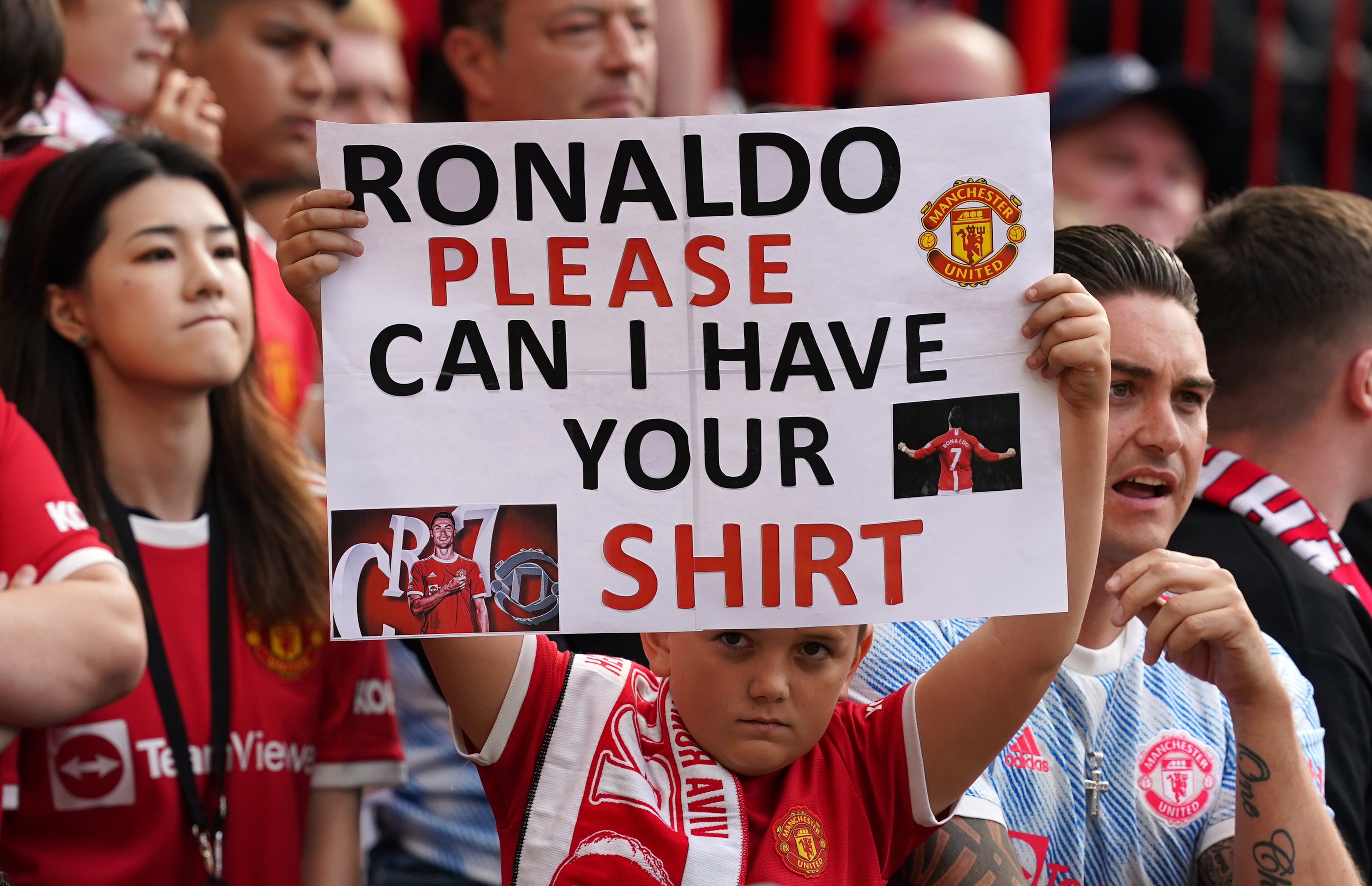 Cristiano Ronaldo fans at Old Trafford.