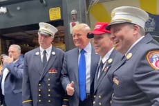 9/11 memorial news – live: Trump absent from Ground Zero but hints at 2024 run during NYPD visit