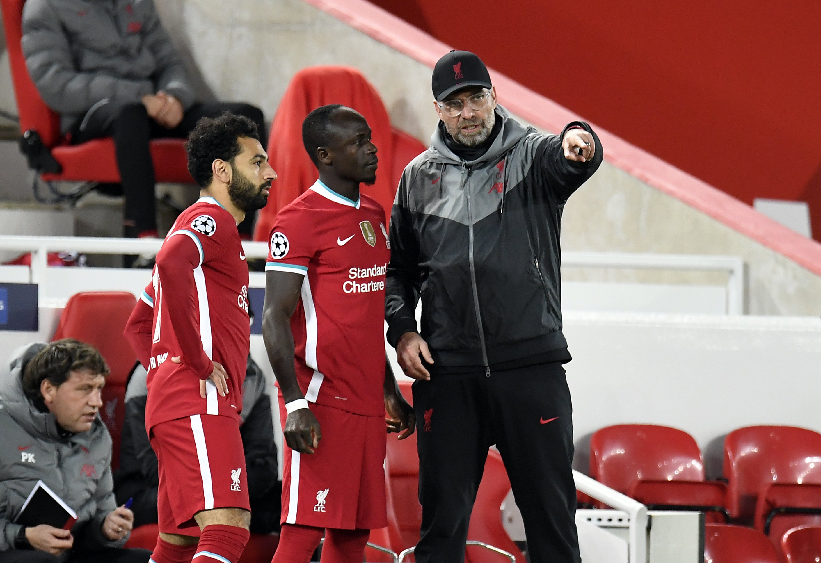 Liverpool manager Jurgen Klopp (right) will be without Sadio Mane and Mohamed Salah in January (Peter Powell/PA)