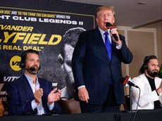 Trump says boxing results ‘could be rigged like elections’ during bizarre turn as sports commentator