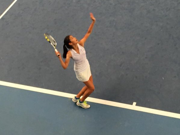 A young Raducanu on the courts in Orpington