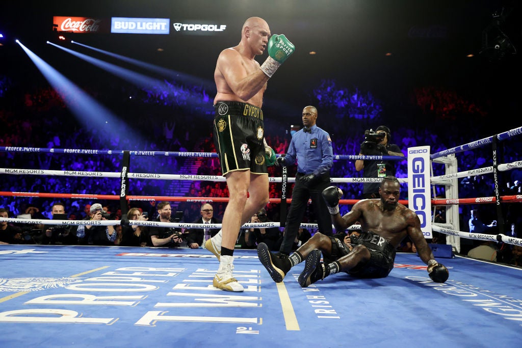 Fury dropped Wilder twice on his way to victory 20 months ago