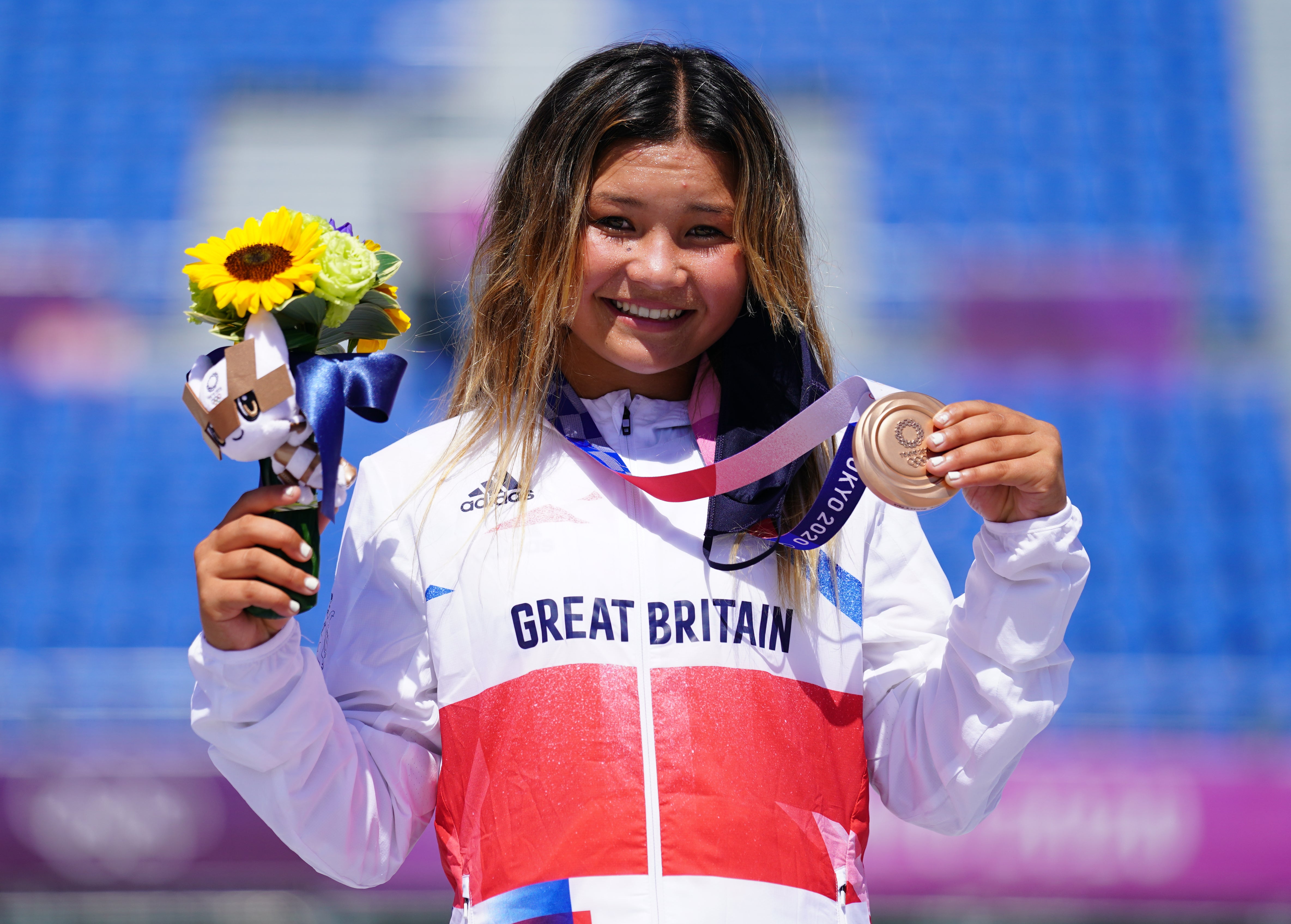 Sky Brown was crowned Britain’s youngest Olympic medallist (Adam Davy/PA)