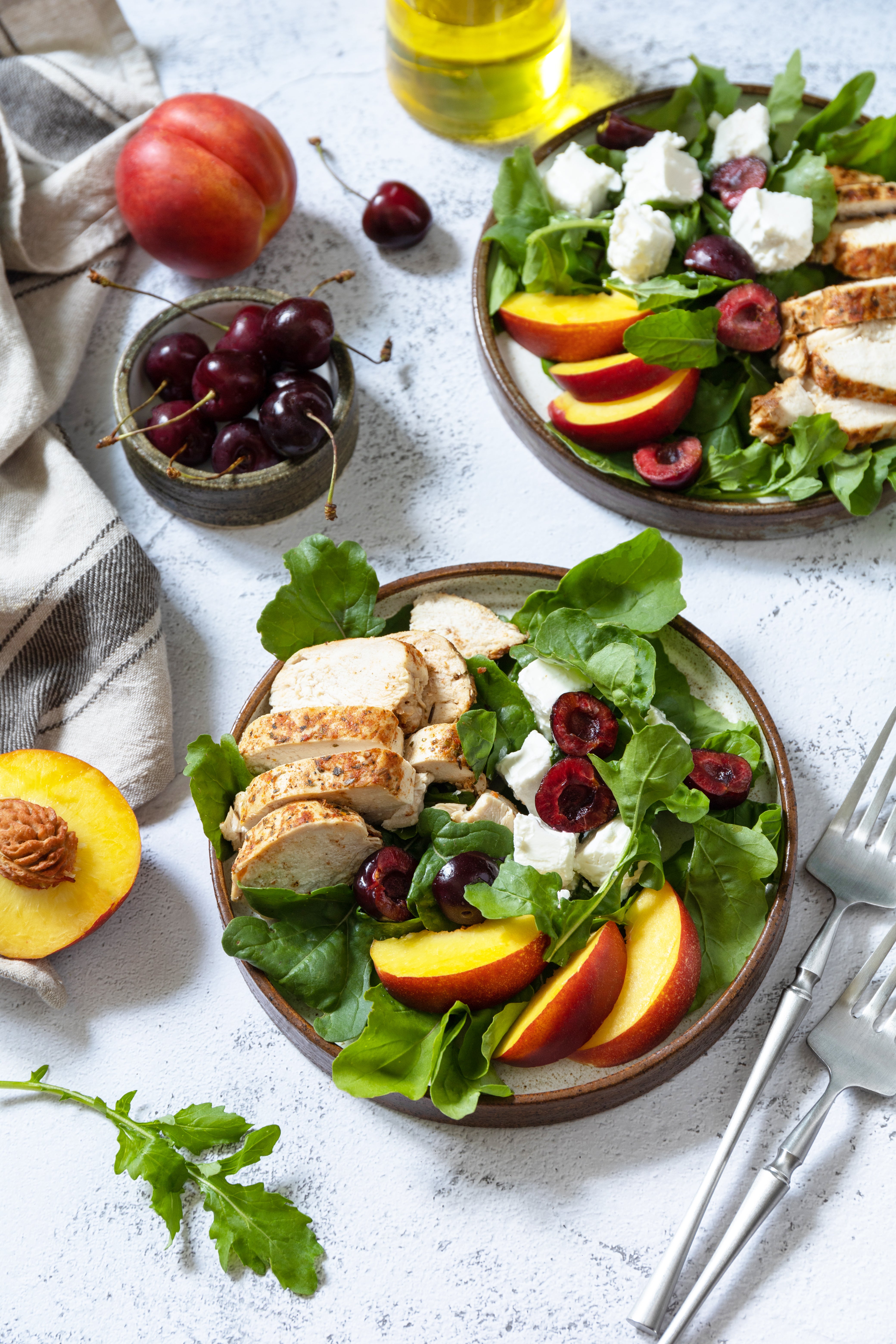 Pre-prepared protein like rotisserie chicken makes salads like these a breeze